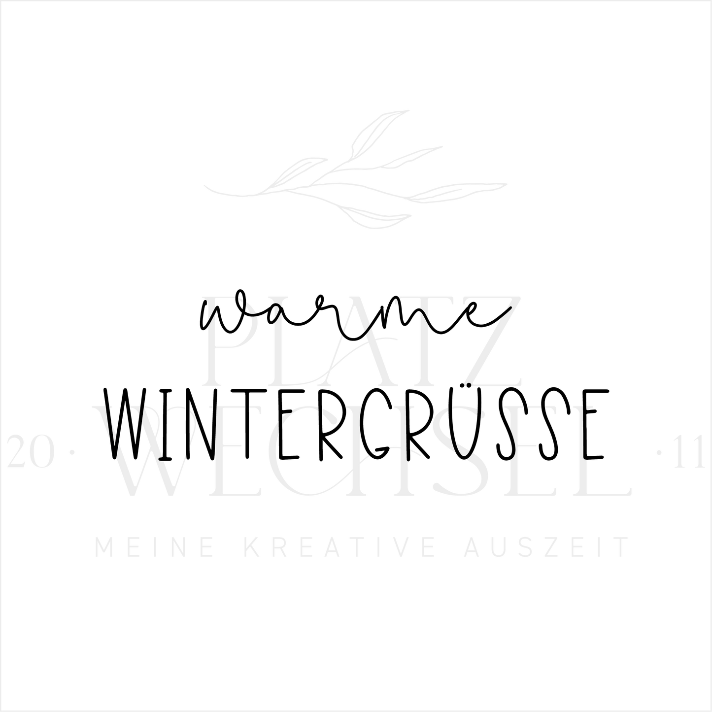Holzstempel | Warme Wintergrüsse | 3 x 6 cm