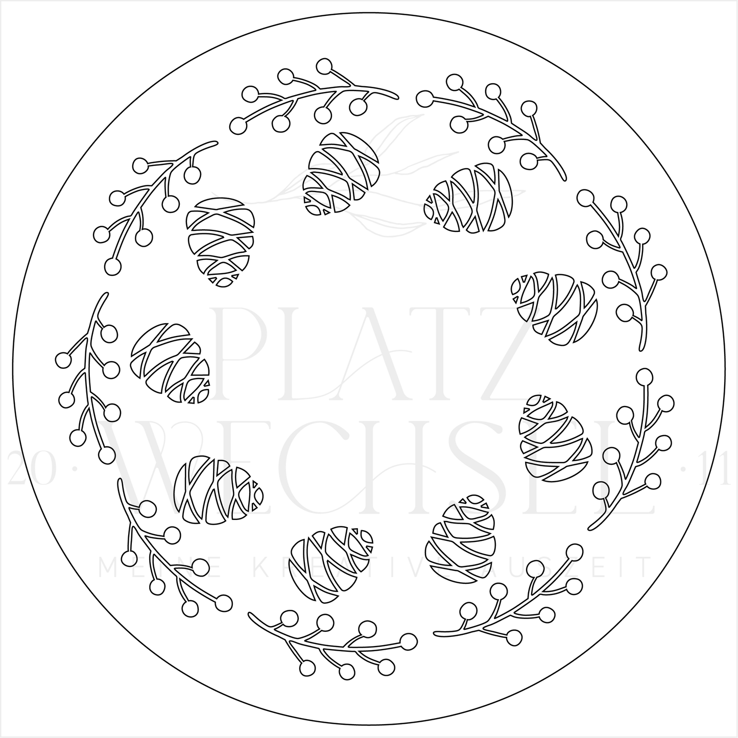 Schablone I Winterkranz I 24 cm