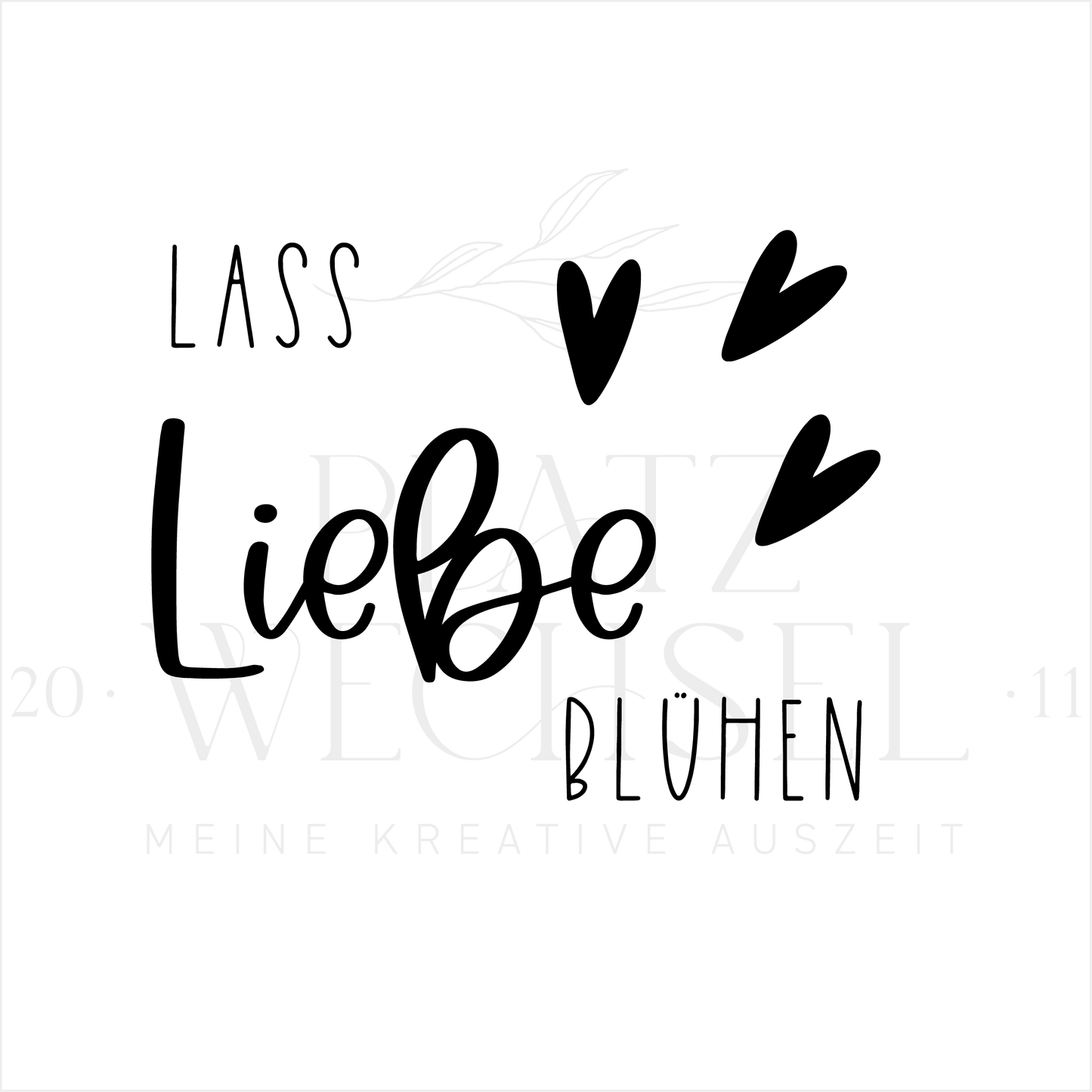 Holzstempel | Lass Liebe blühen | 5 x 5 cm