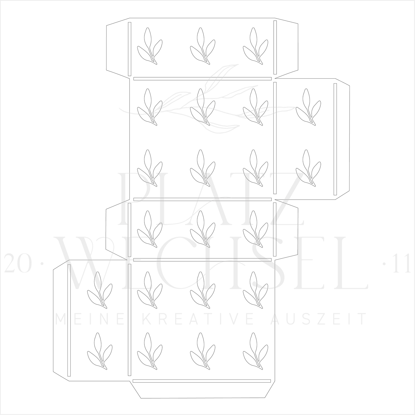 Schablone I Geschenkschachtel I Zweige