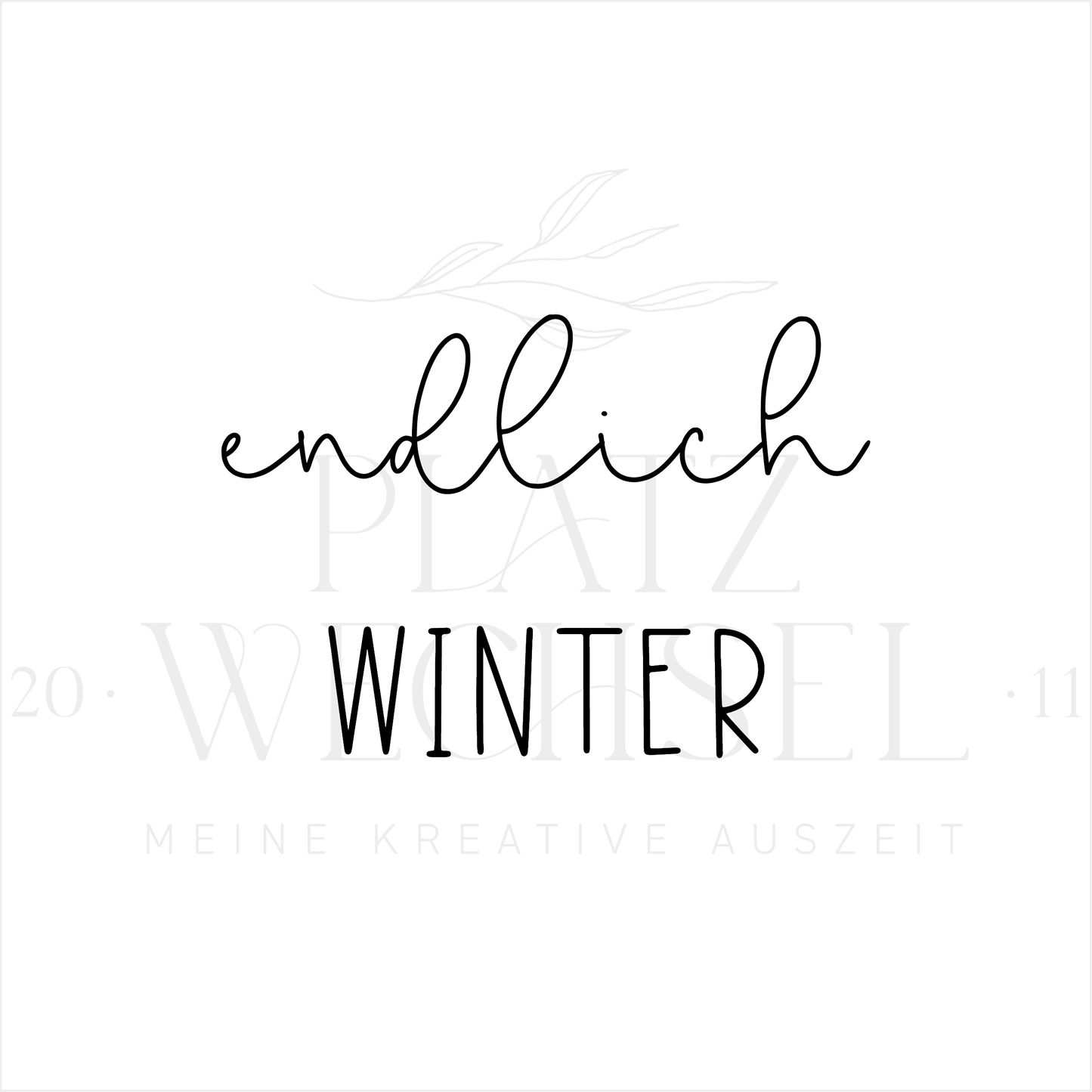 Holzstempel | Endlich Winter | 3 x 3 cm