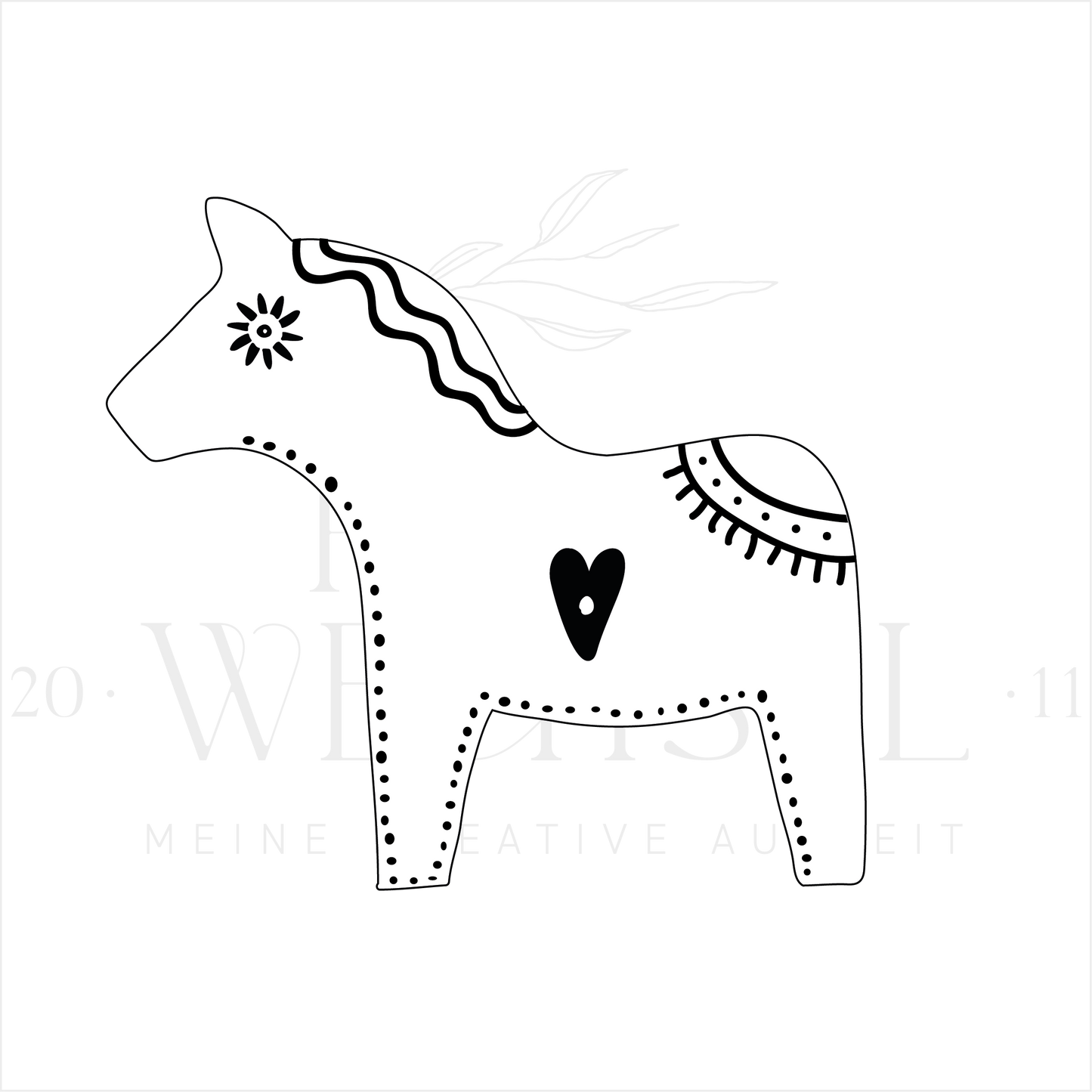 Holzstempel | Dala Pferd | 5 x 5 cm
