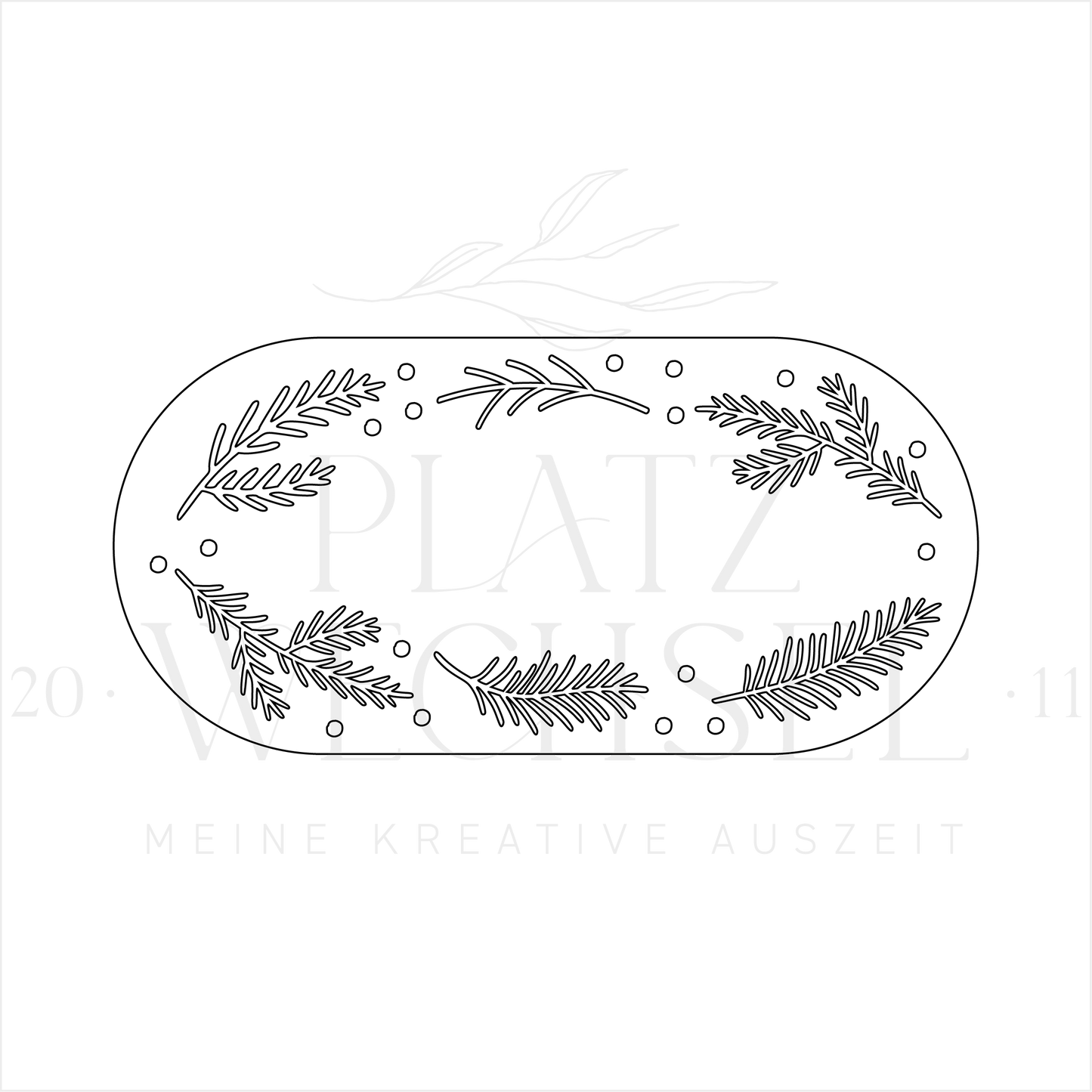 Schablone I Kranz I 16,4 x 7,9 cm