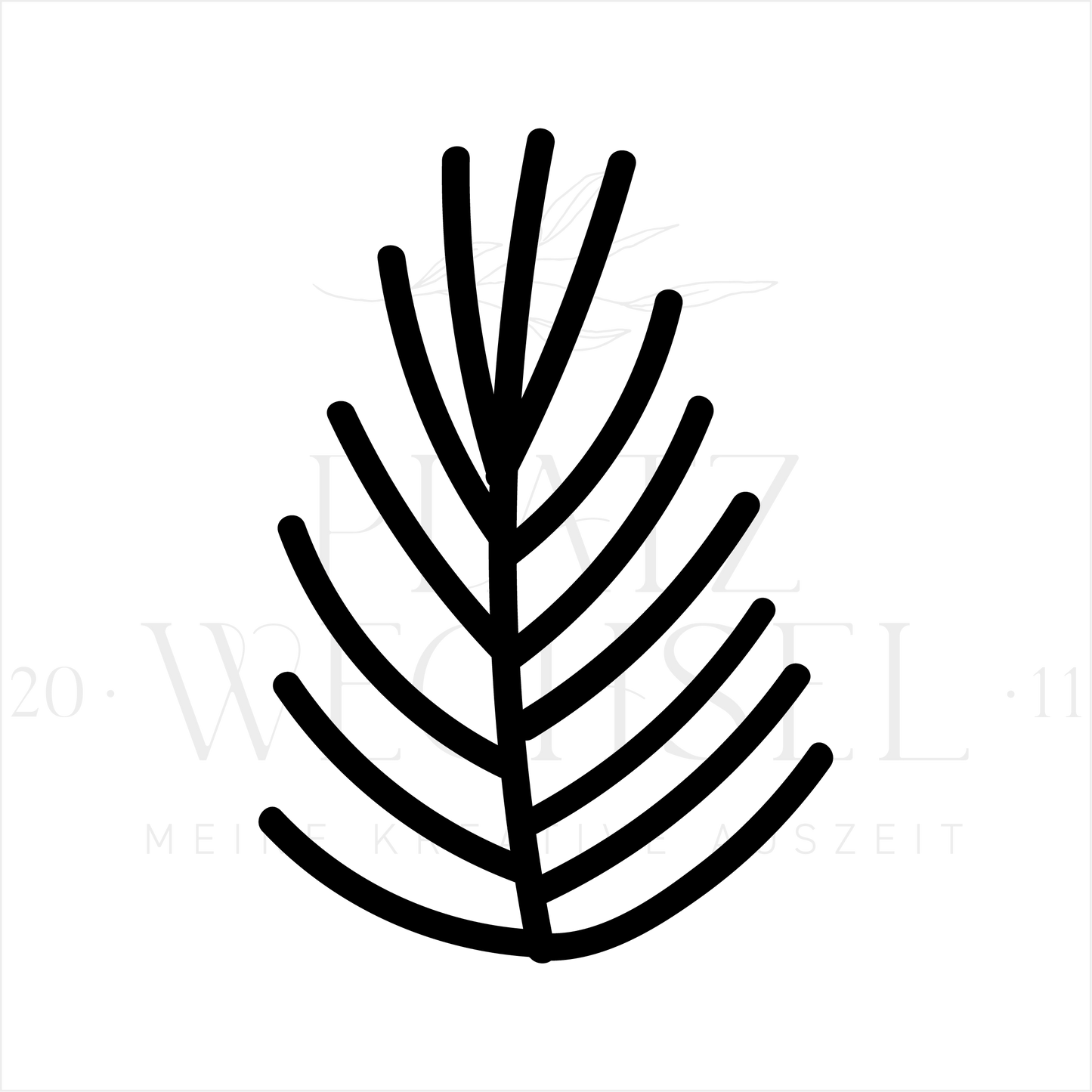 Ministempel | Zweig| 2 x 1 cm