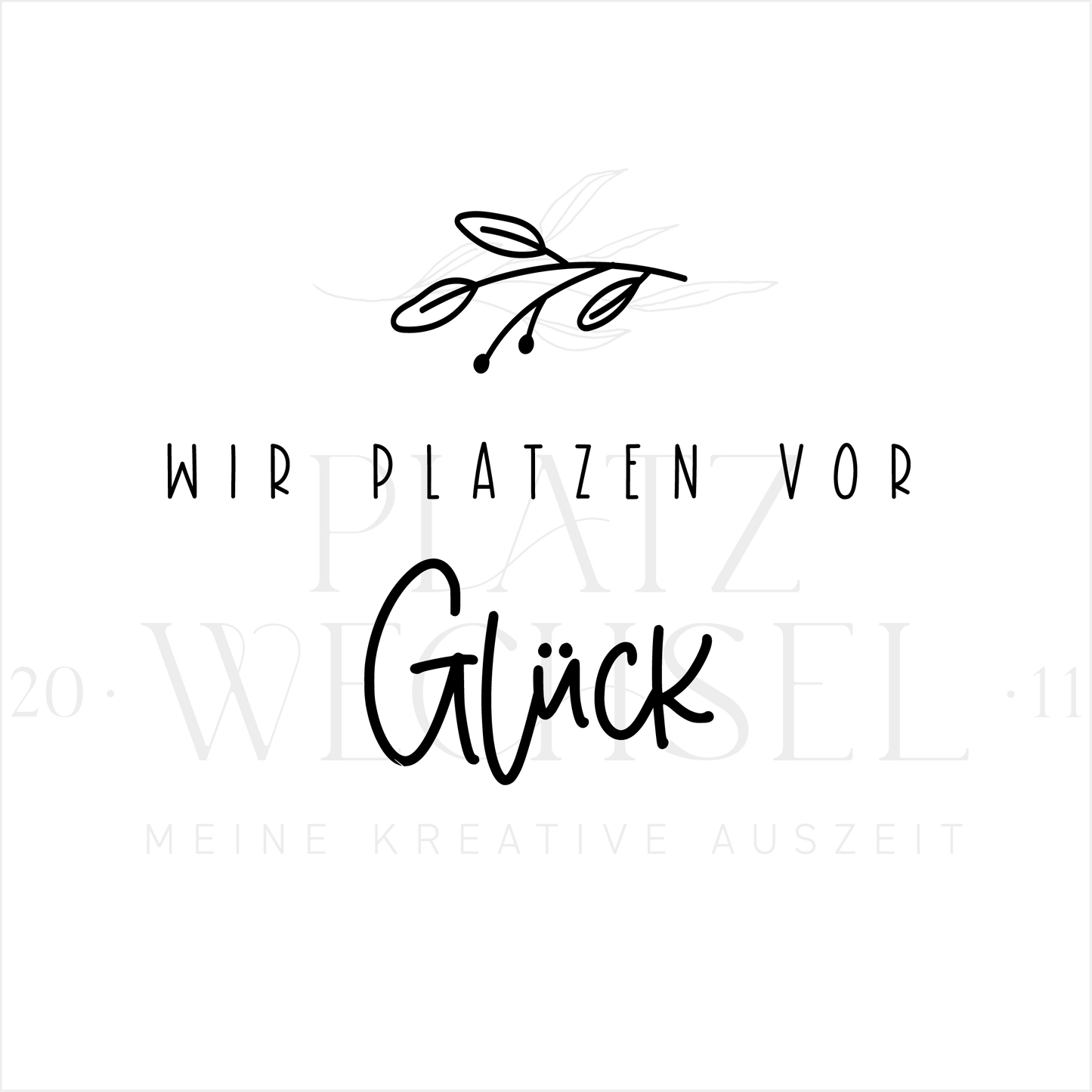 Holzstempel | Wir platzen vor Glück | 5 x 5 cm