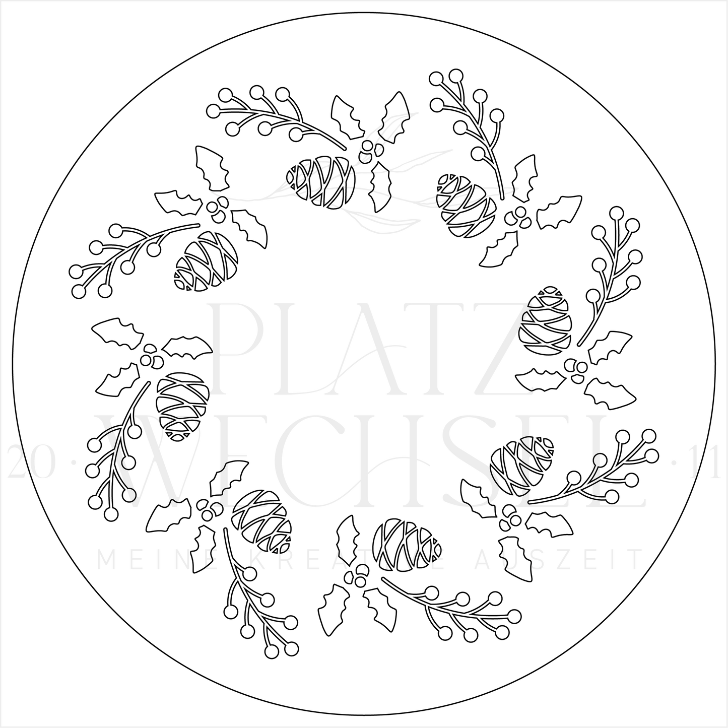 Schablone I Winterkranz I 24 cm