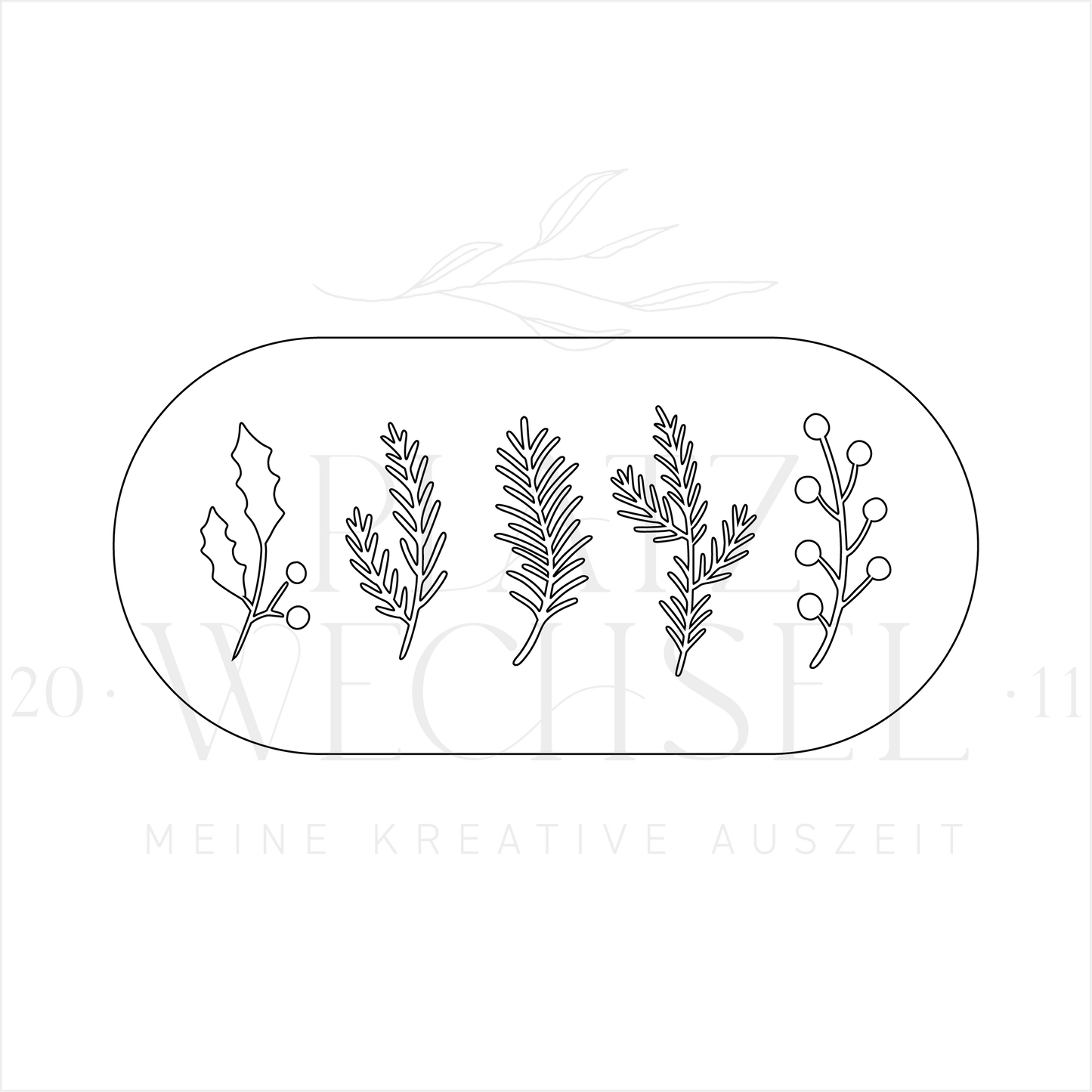 Schablone I Weihnachtszweige I 16,4 x 7,9 cm