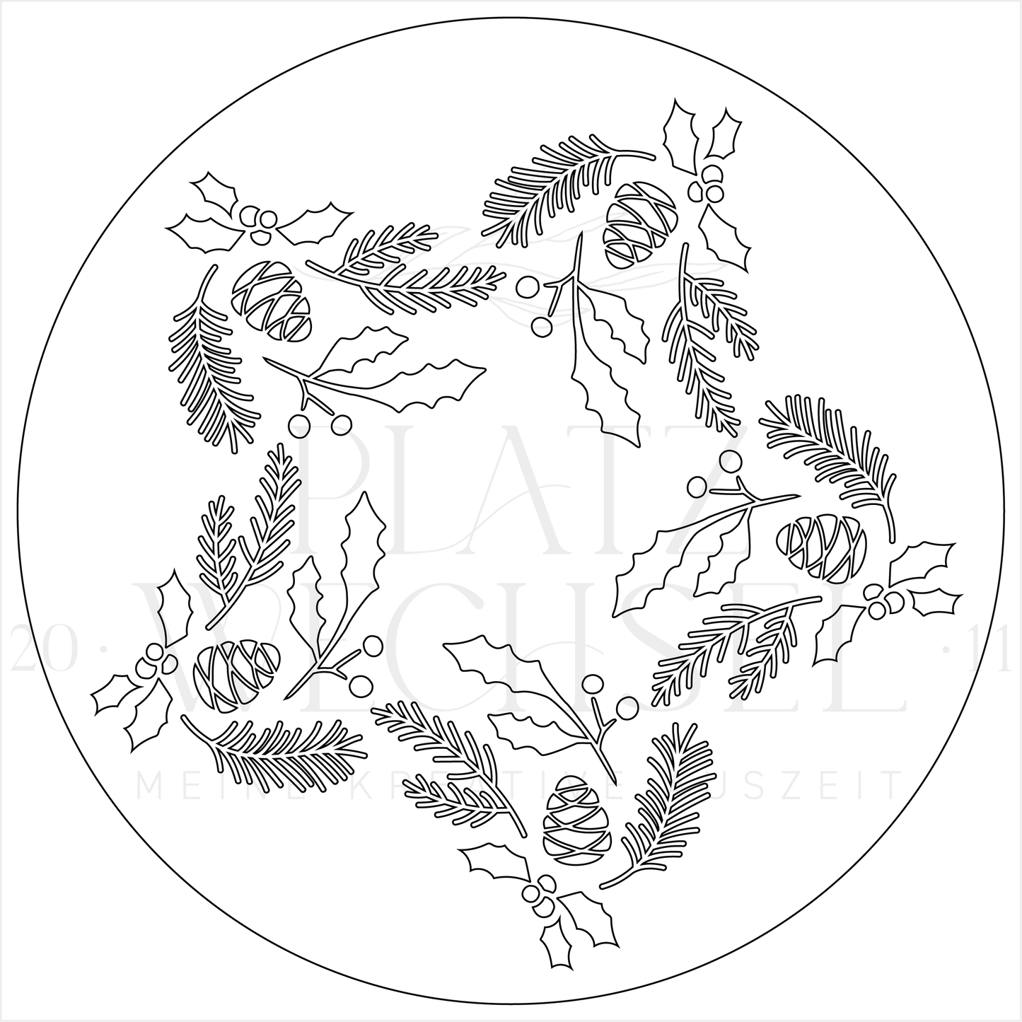Schablone I Winterkranz I 23 cm