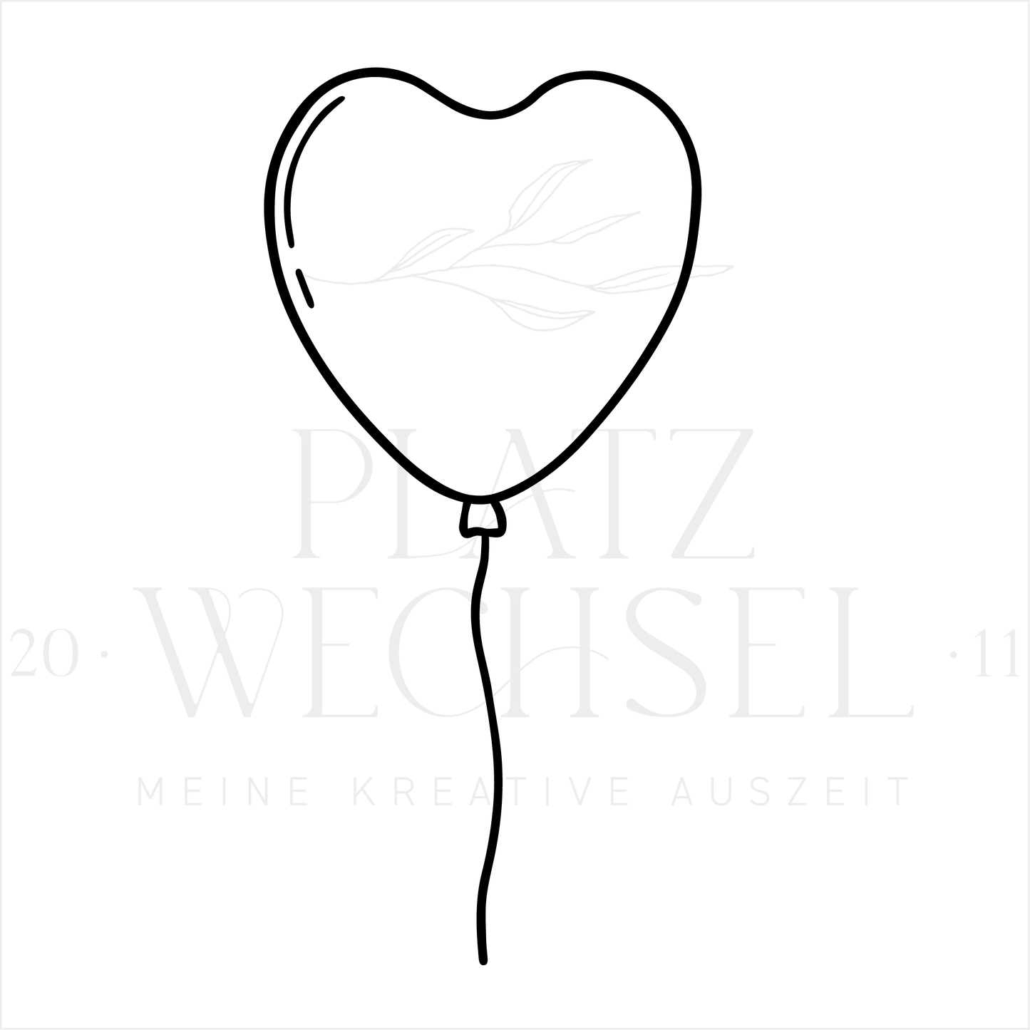 Holzstempel | Luftballon Herz | 3 x 6 cm