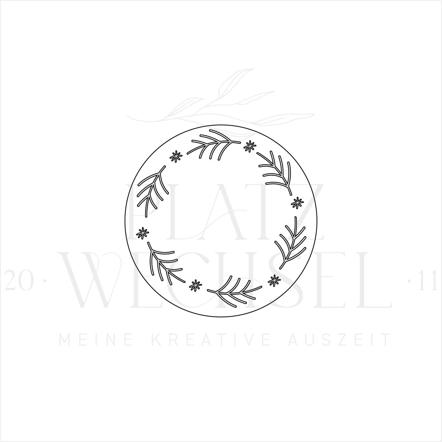 Schablone I Kranz Zweige I 9 cm