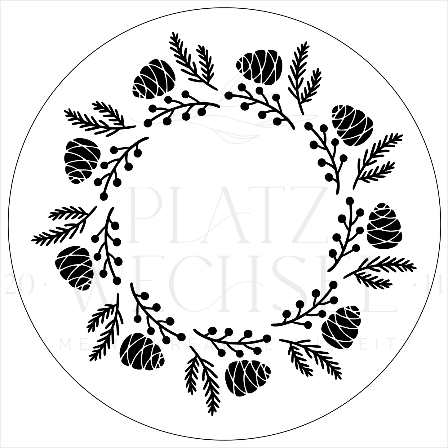 Schablone I Winterkranz I 23 cm