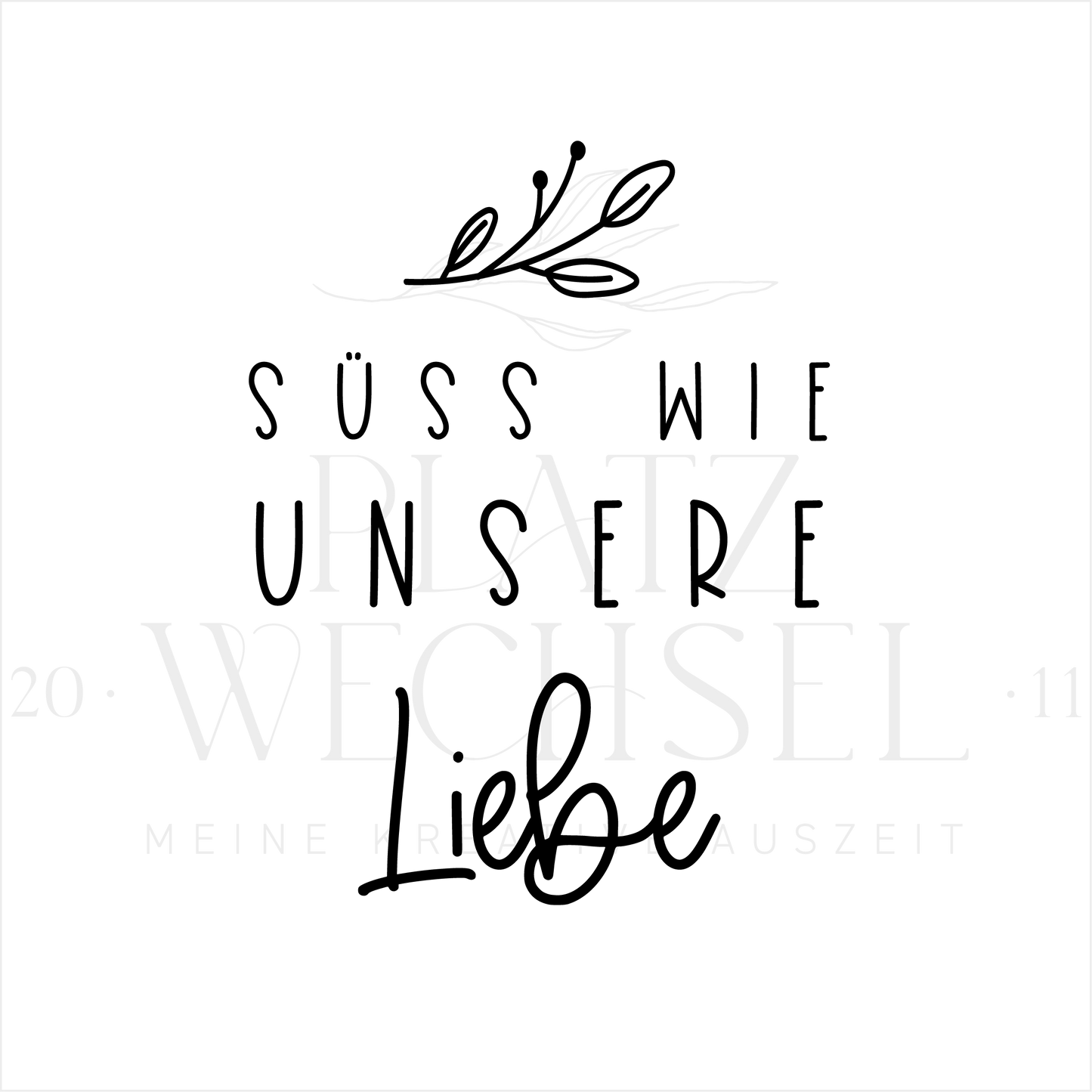 Holzstempel | Süss wie unsere Liebe | 5 x 5 cm
