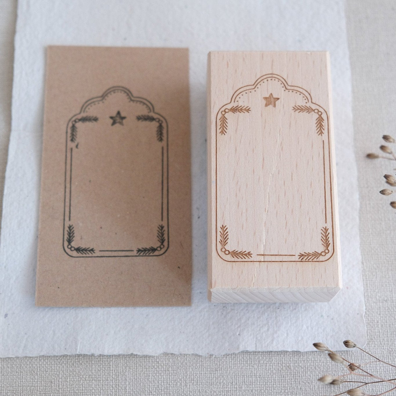 Holzstempel 5x10cm; weihnachtlicher Anhänger