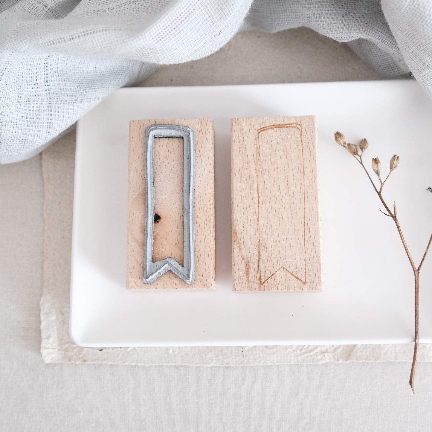 Holzstempel | Fähnchen Anhänger | 3 x 6 cm