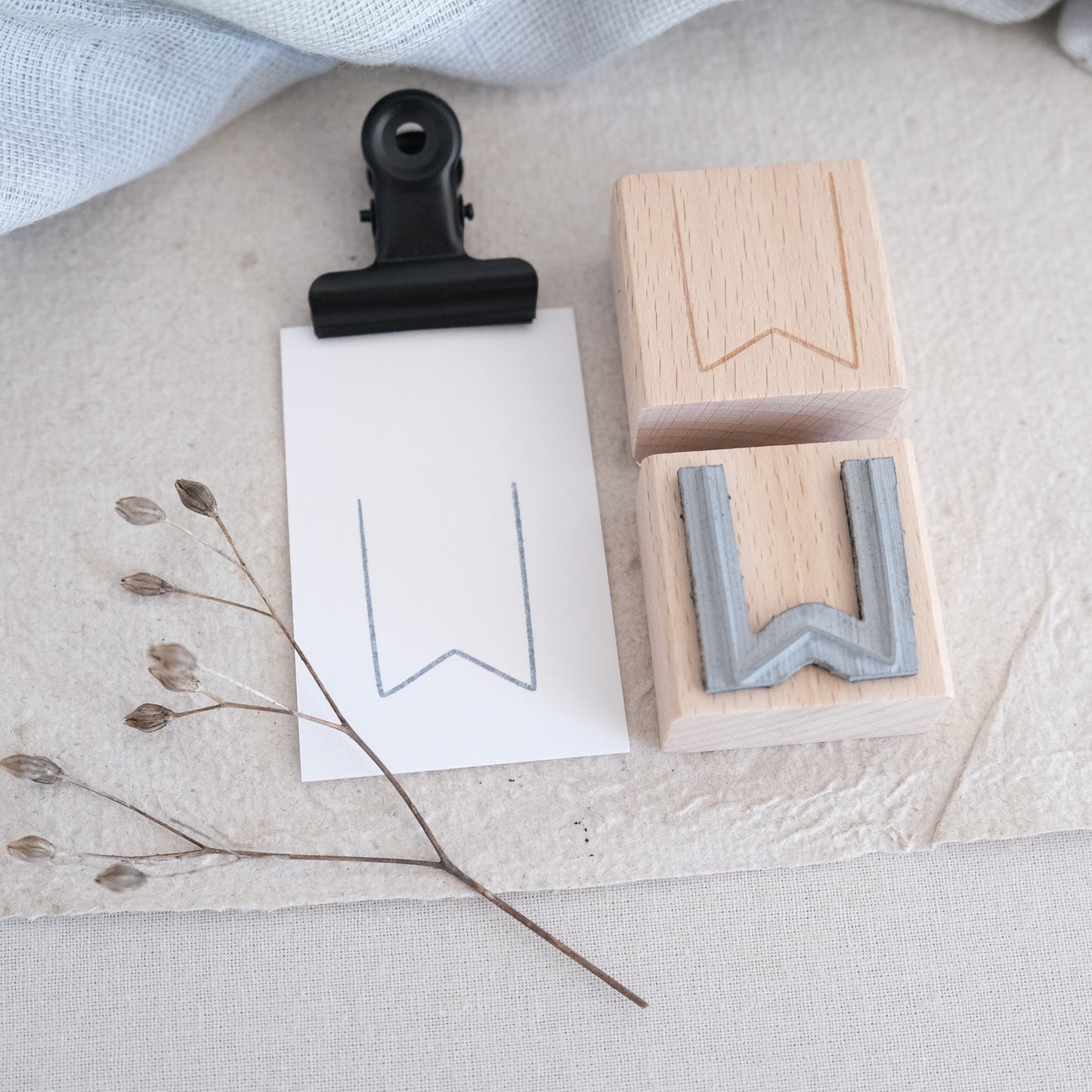 Holzstempel | "Wimpel" | 3 x 3 cm