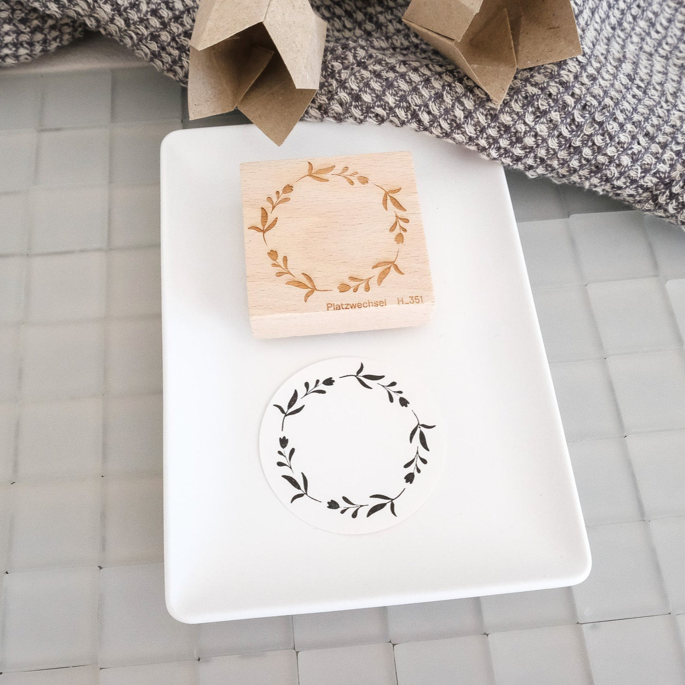 Holzstempel | Kranz | 5 x 5 cm