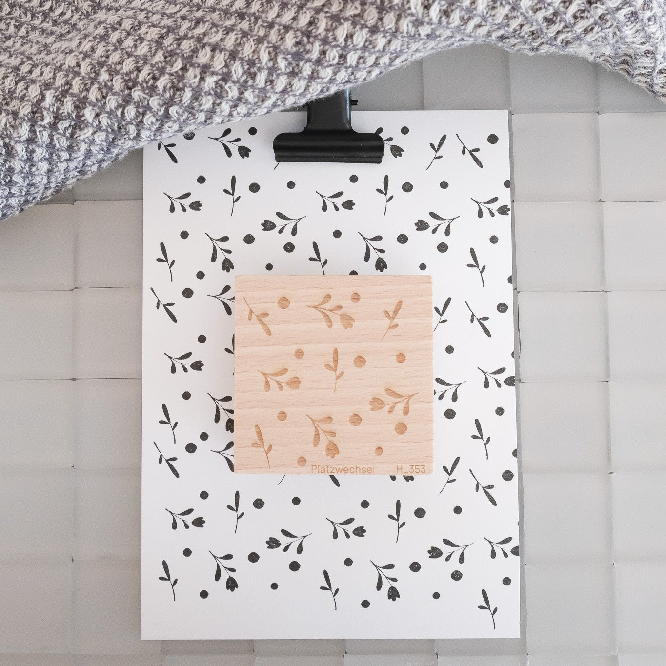 Holzstempel | Hintergrund Stempel Tulpe | 5 x 5 cm
