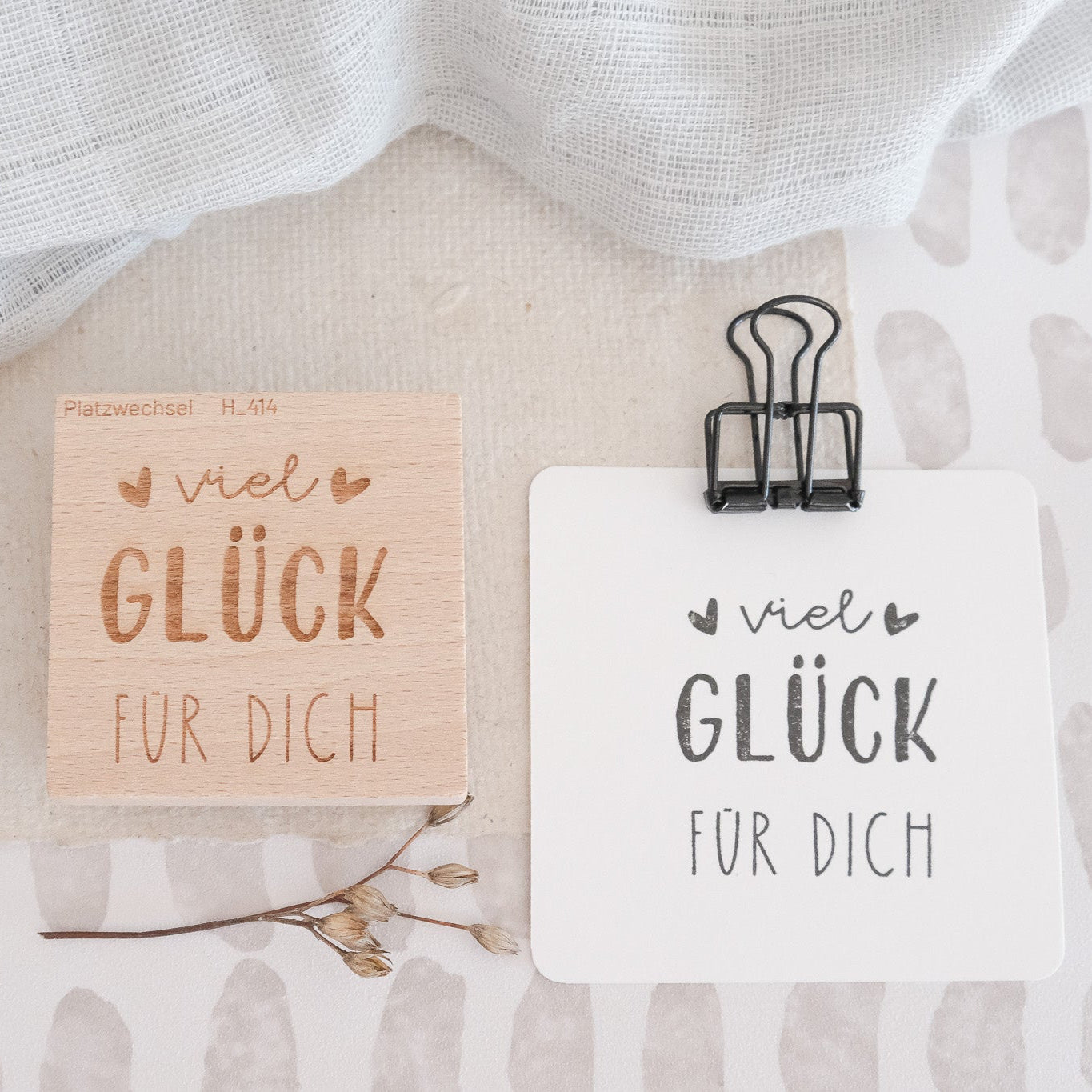 VORVERKAUF | Holzstempel | Glück | 5 x 5 cm