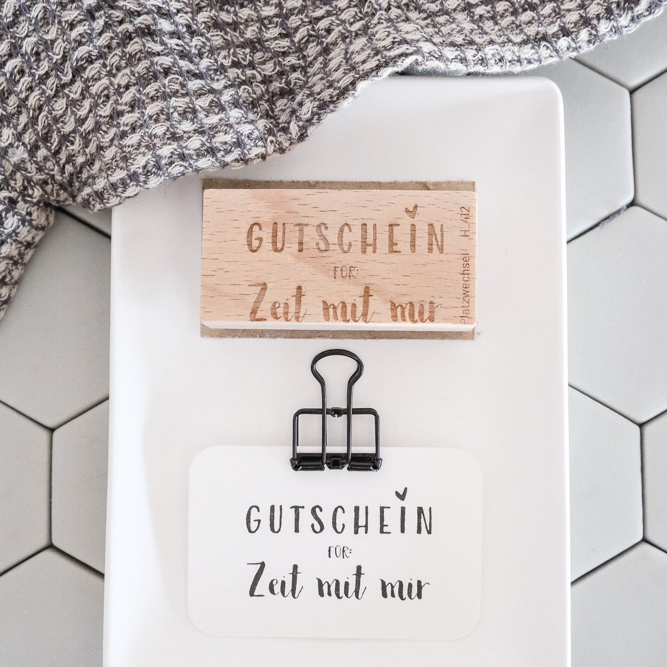 Holzstempel | Gutschein | 3 x 6 cm