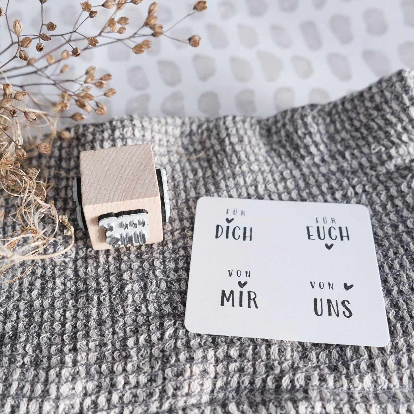 Holzstempel mit vier Motiven