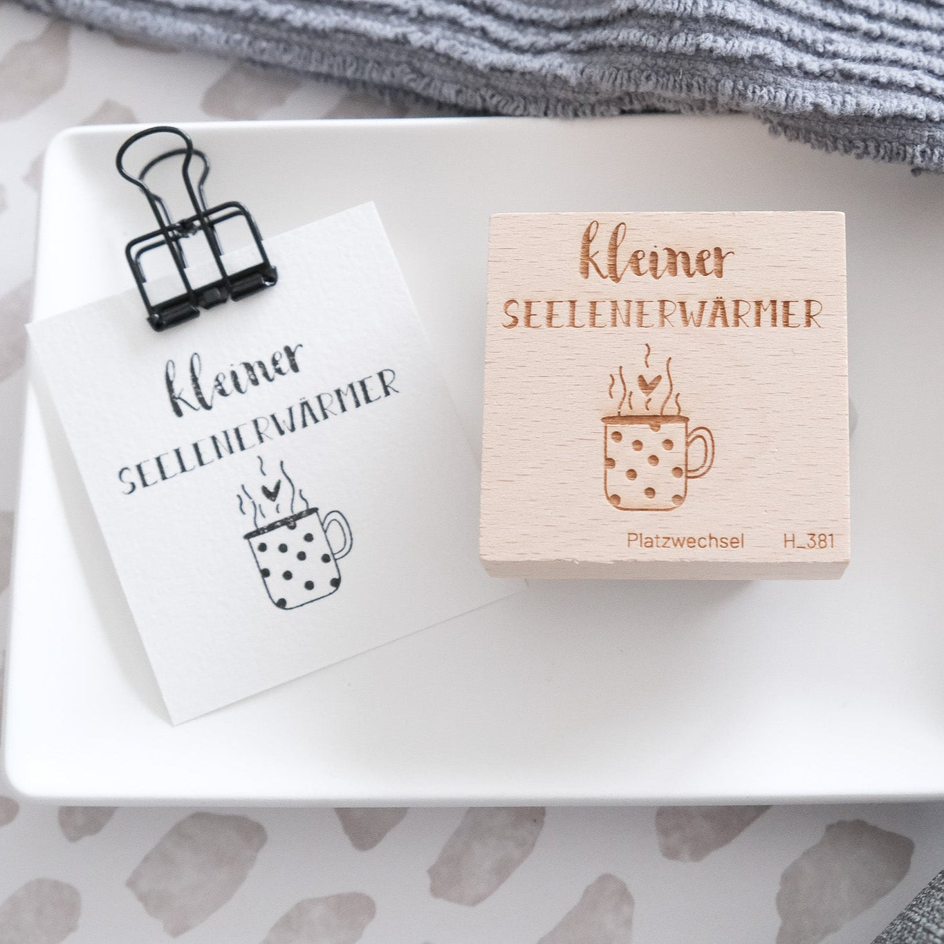 VORVERKAUF | Holzstempel | Kleiner Seelenerwärmer | 5 x 5 cm