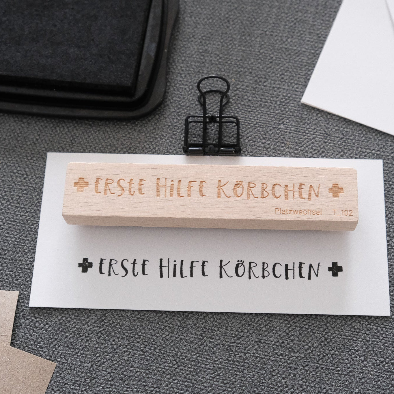 Textstempel | Erste Hilfe Körbchen | 10 cm