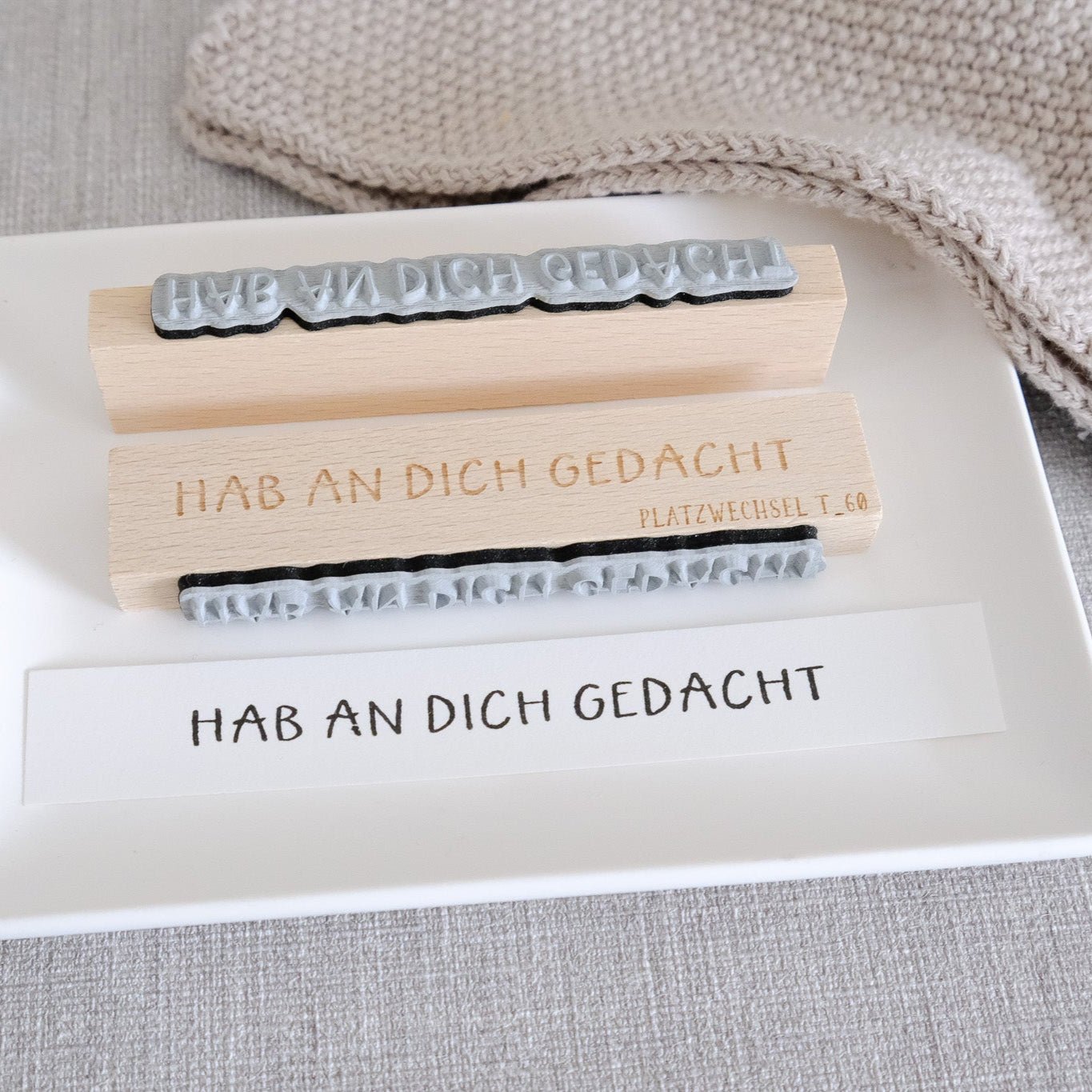 Textstempel | Hab an Dich gedacht | 10 cm