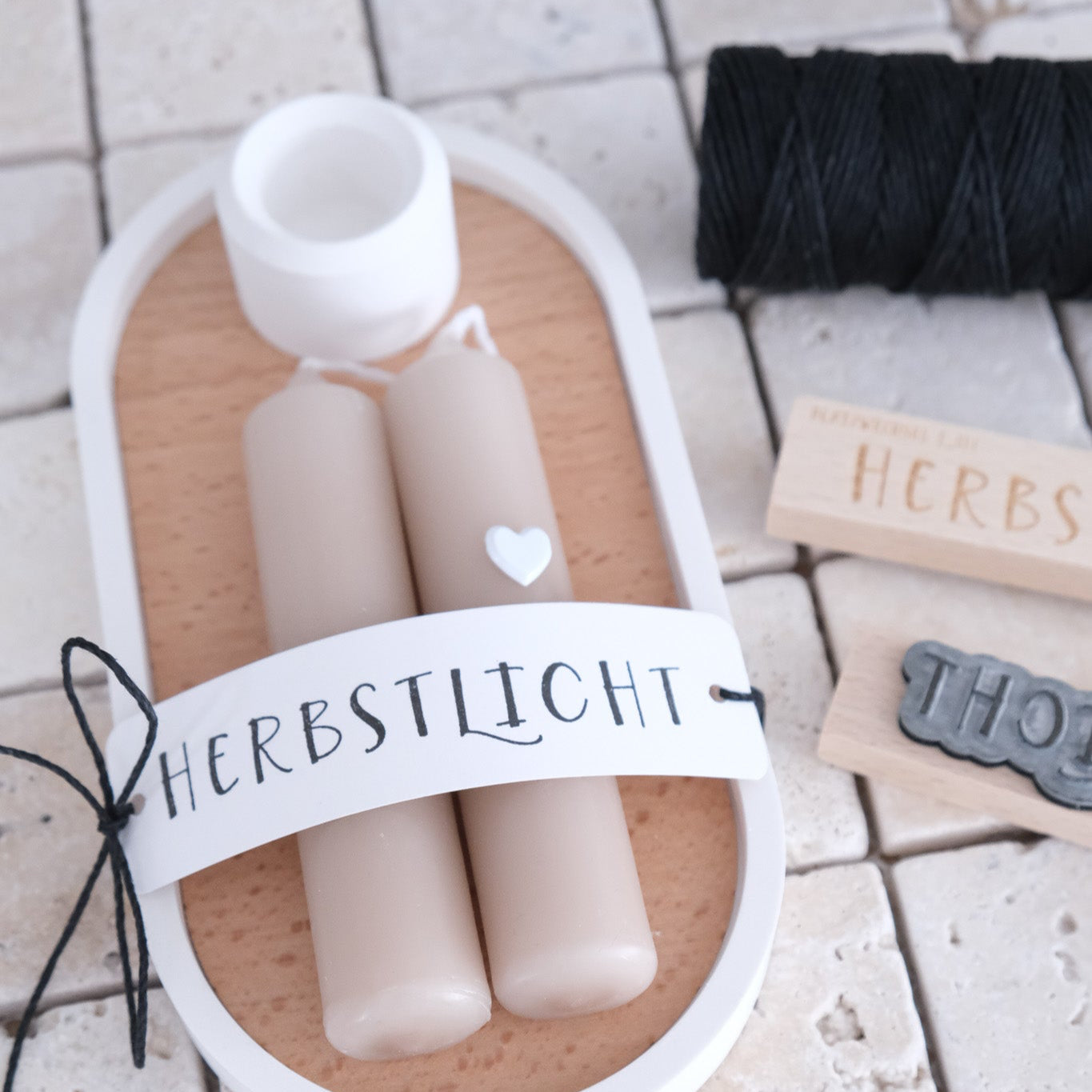 Textstempel | Herbstlicht | 10 cm
