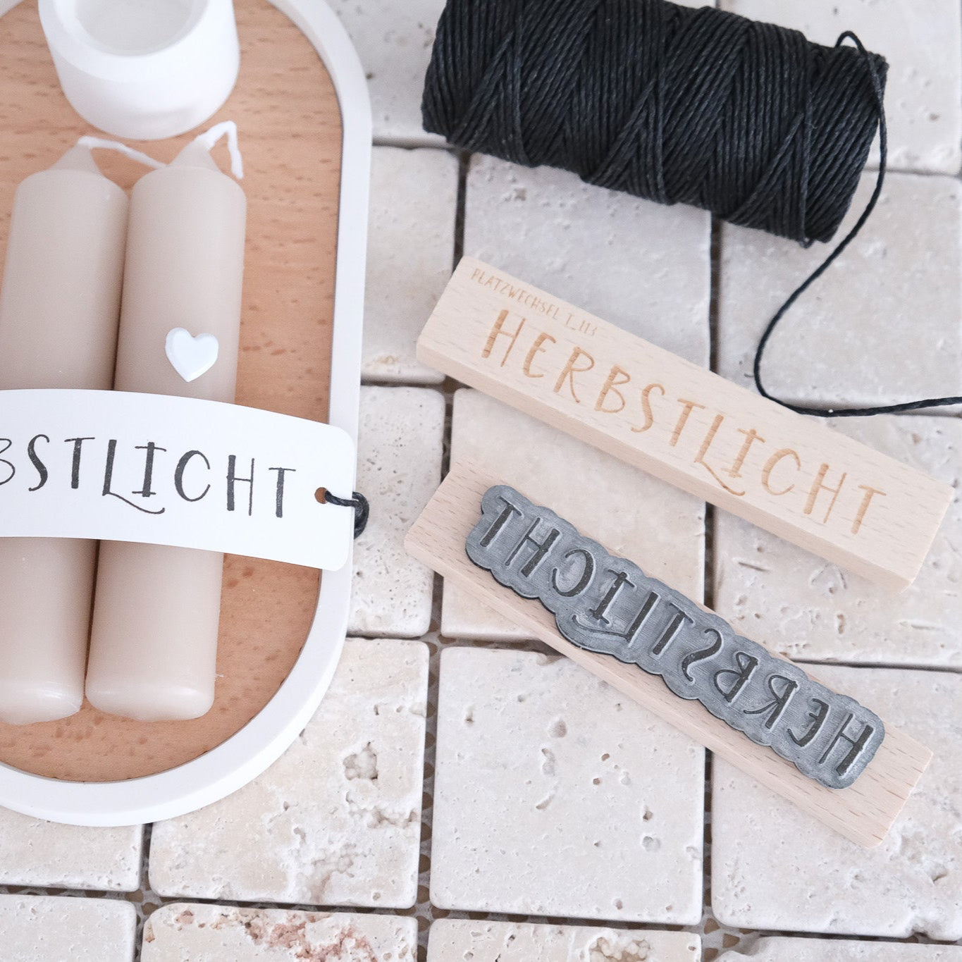 Textstempel | Herbstlicht | 10 cm