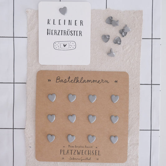 Herzklammer | 12 stk. | Grau