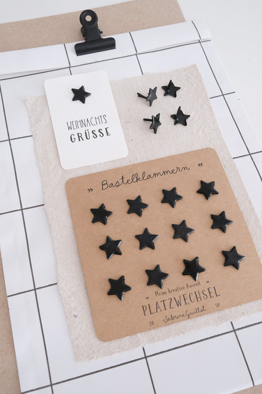 Sternklammer | 12 stk. | Schwarz