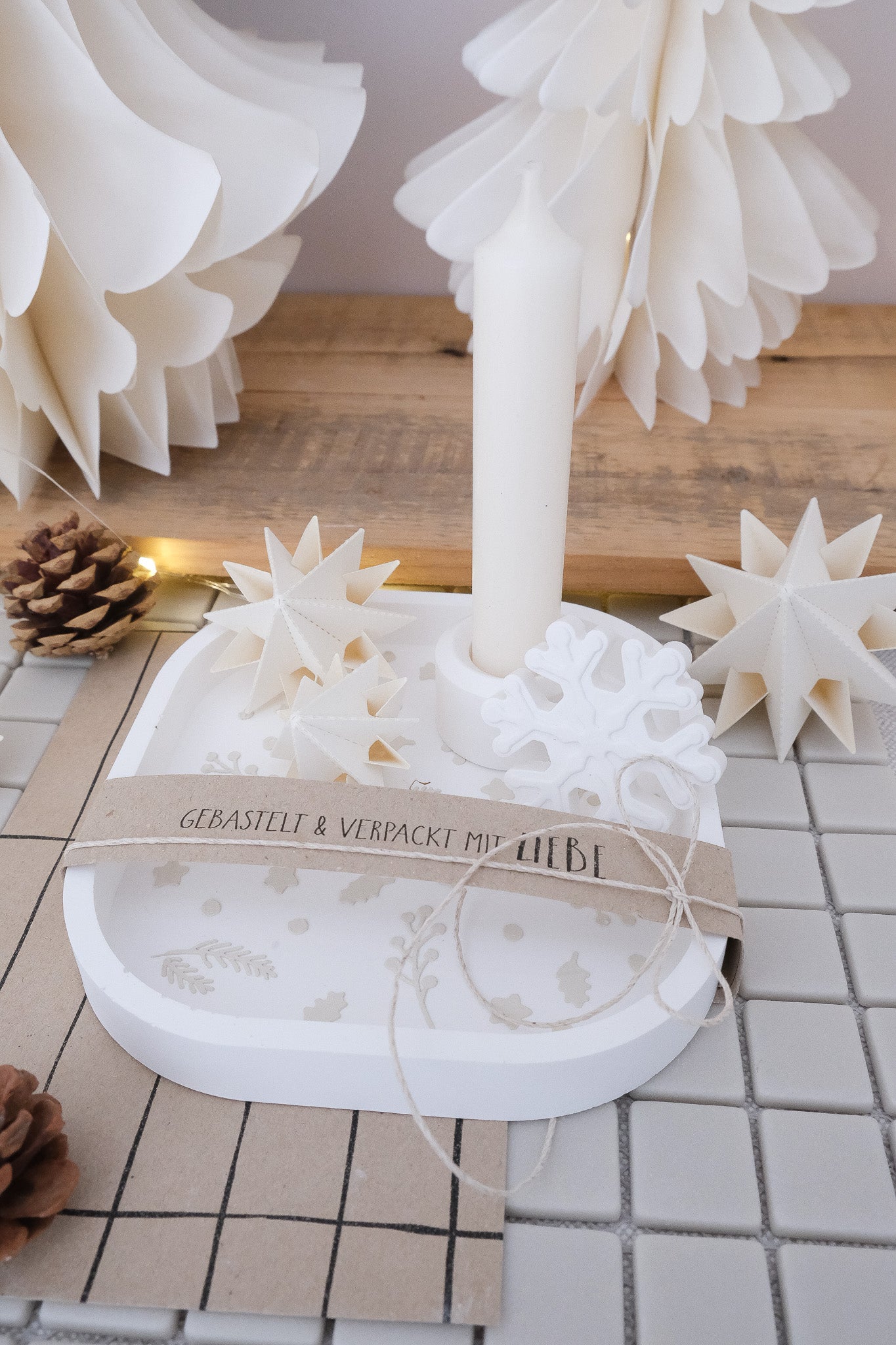 Textstempel | gebastelt und verpackt mit Liebe | 10 cm