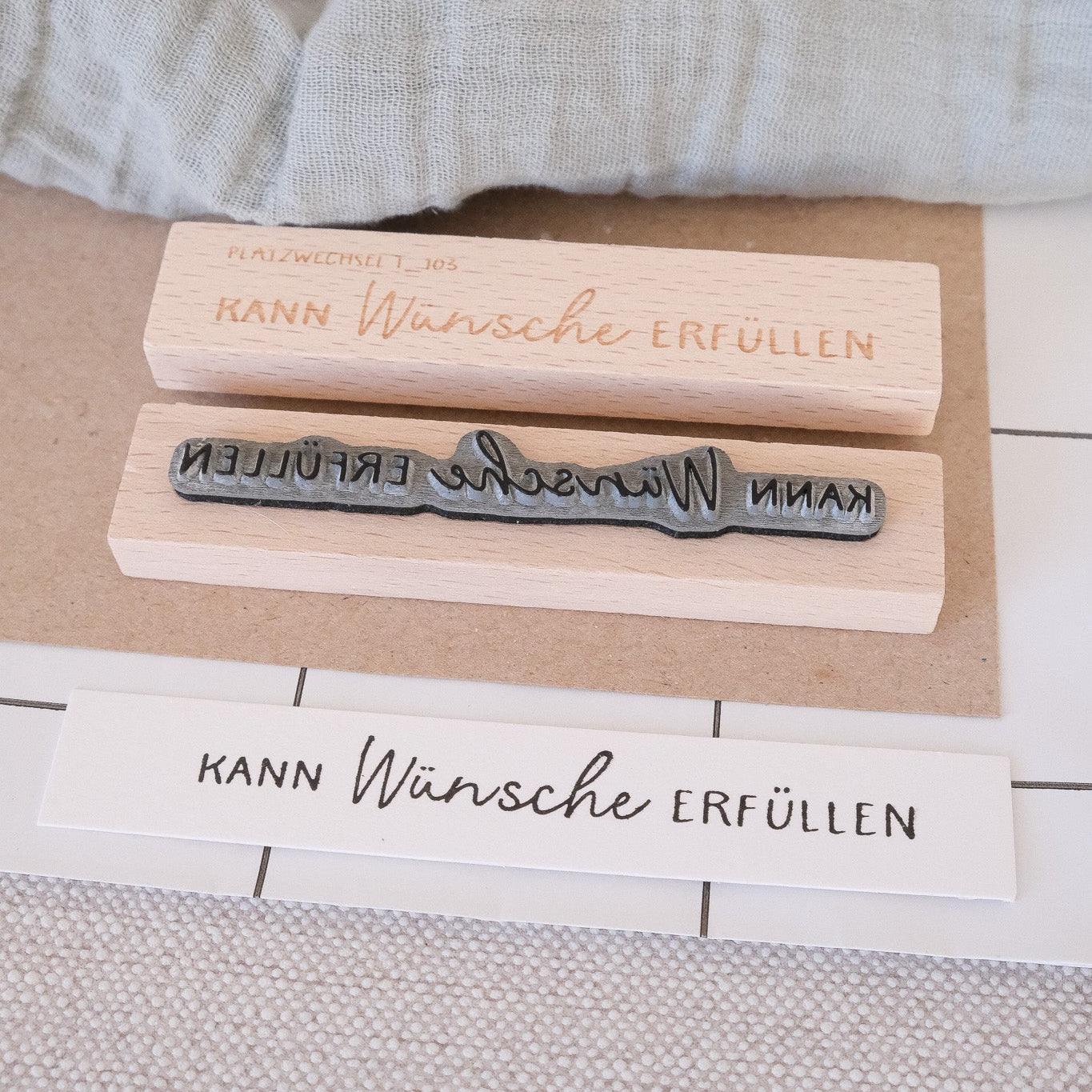 Textstempel | Kann Wünsche erfüllen | 10cm