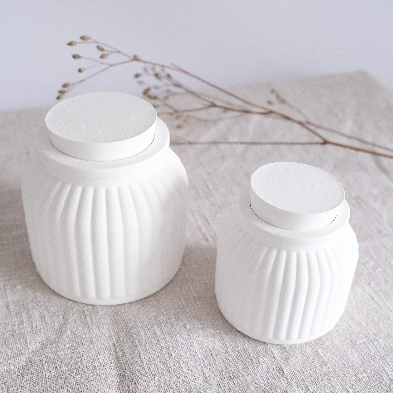 Gießform | Topf mit Rillen und Deckel | zwei Grössen