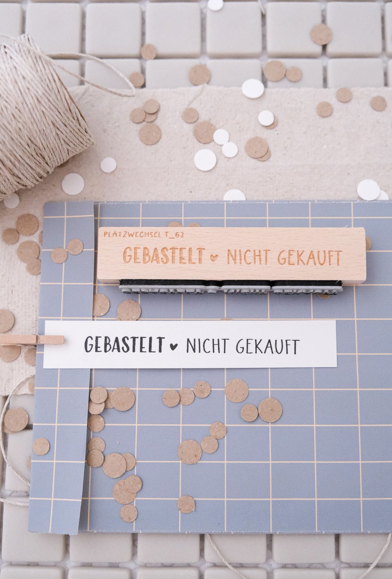 Textstempel | gebastelt nicht gekauft | 10 cm