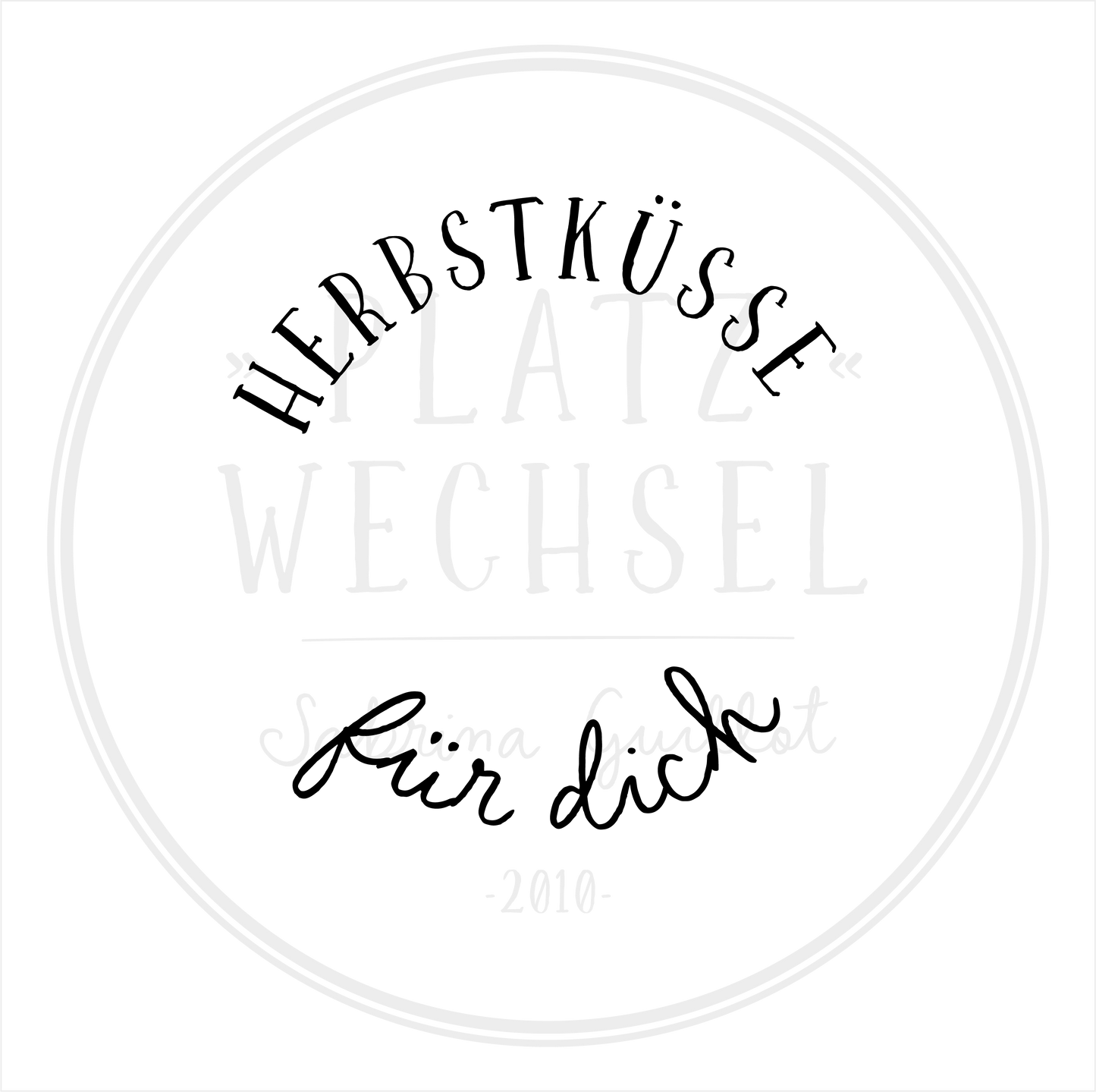 Holzstempel | Herbstküsse für dich | 5 x 5 cm