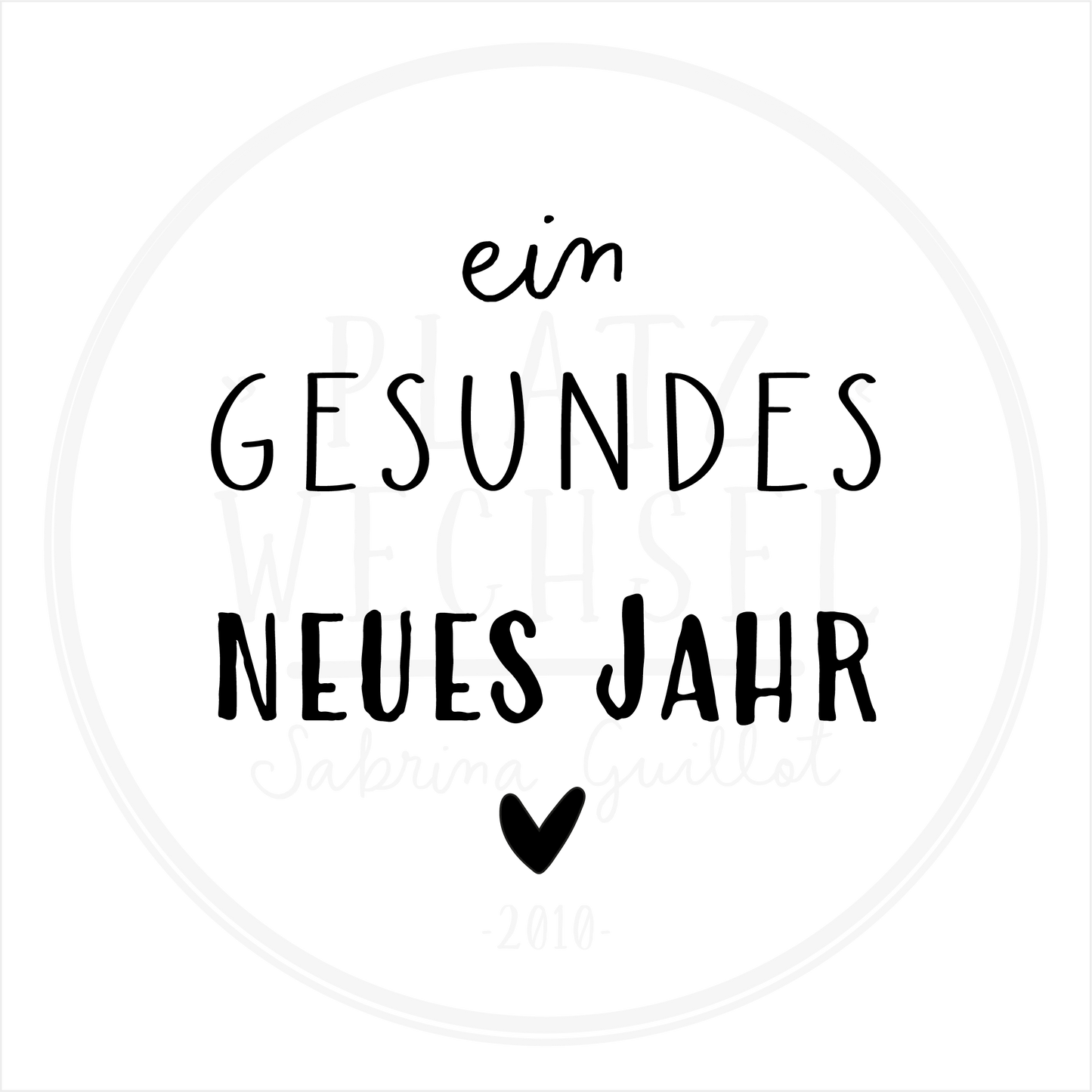 Holzstempel | ein gesundes Neues Jahr | 3 x 3 cm