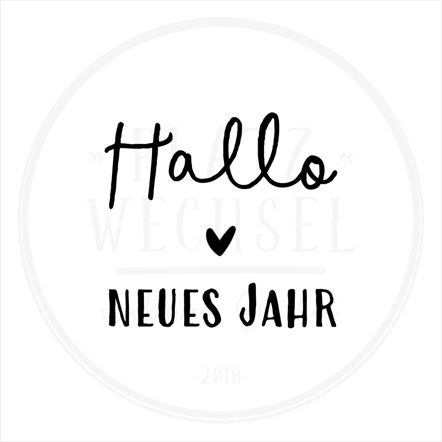 Holzstempel | Hallo Neues Jahr | 3 x 3 cm