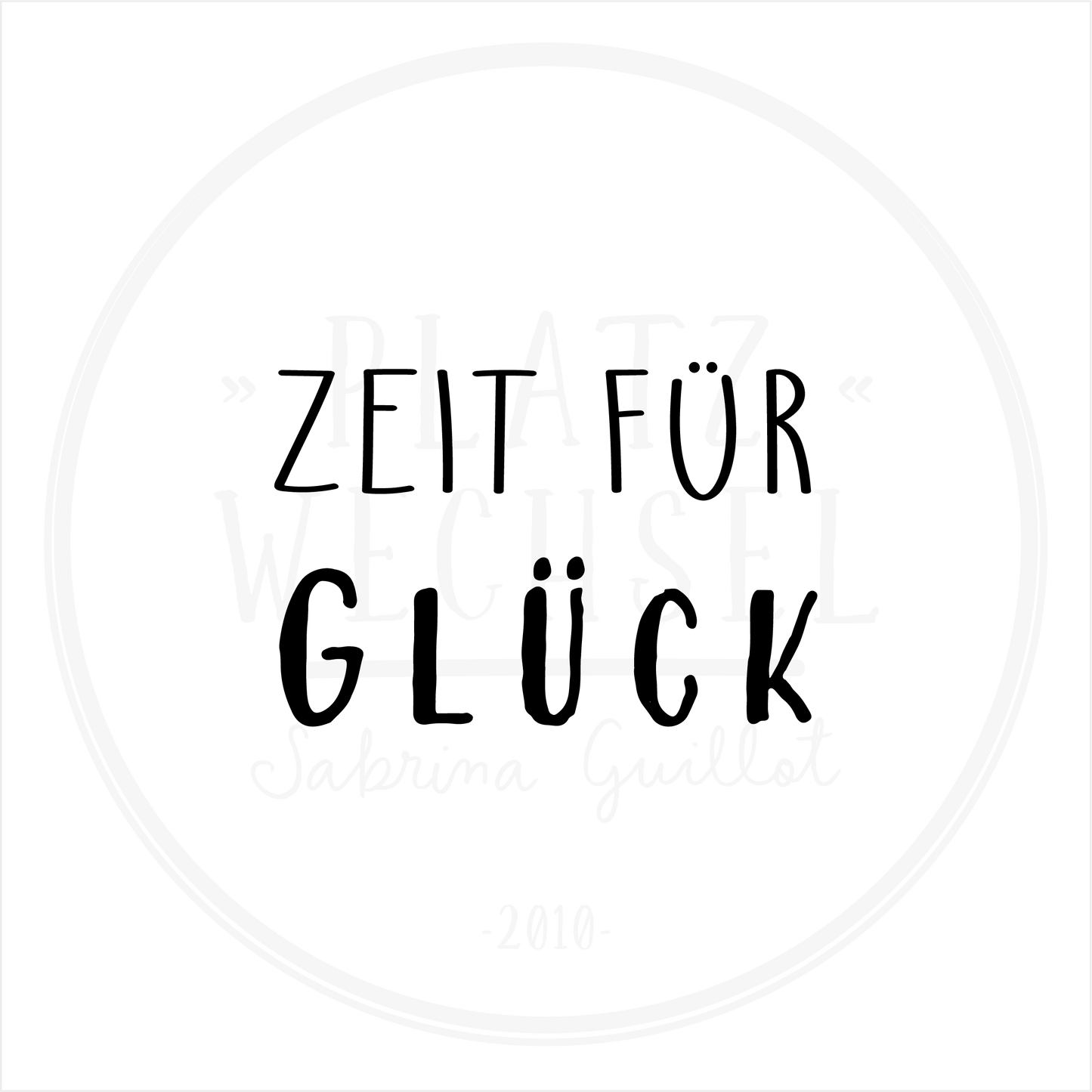 Holzstempel | Zeit für Glück | 3 x 3 cm