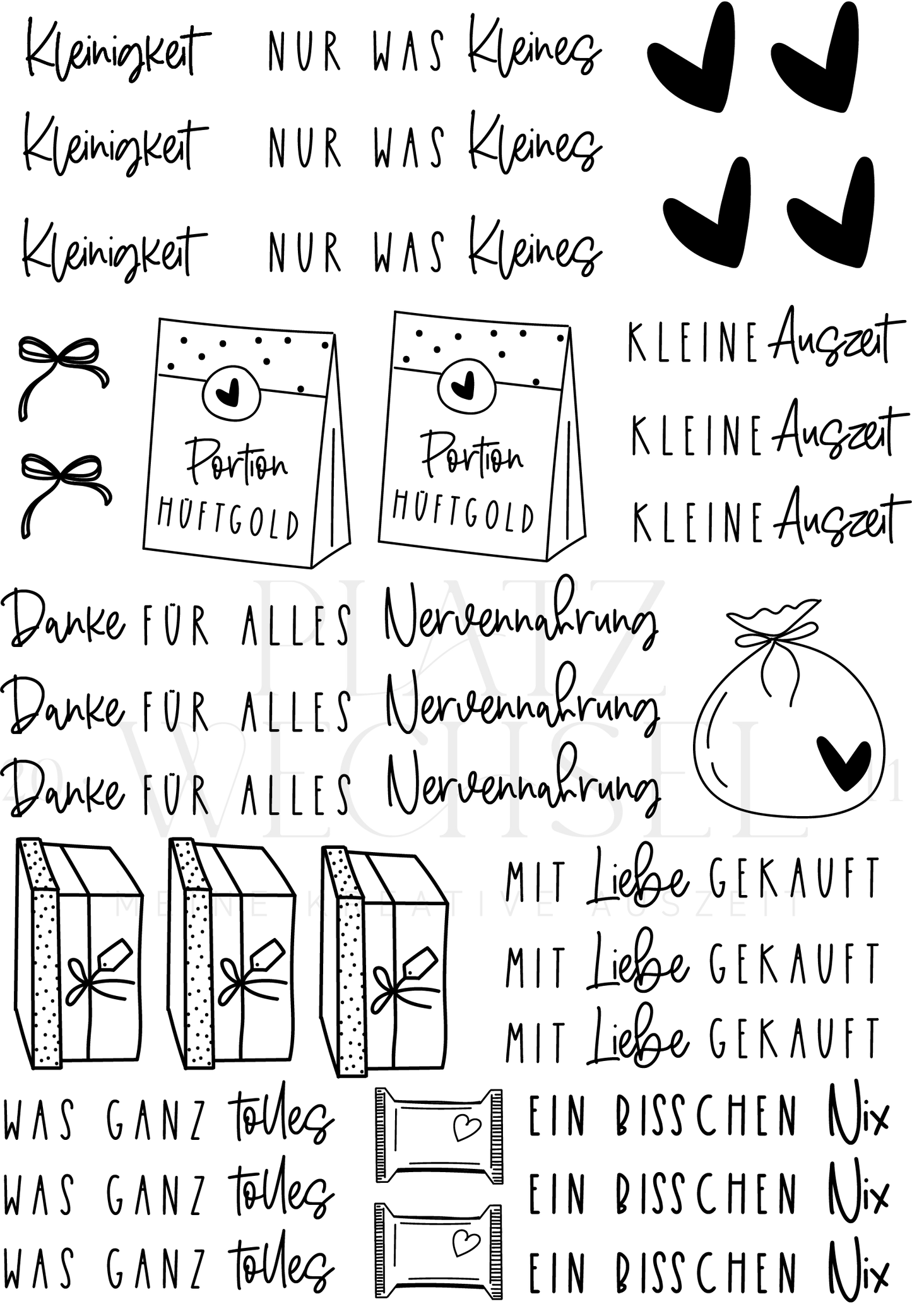 Easy RubOn Sticker | Kleinigkeit | A5 Schwarz