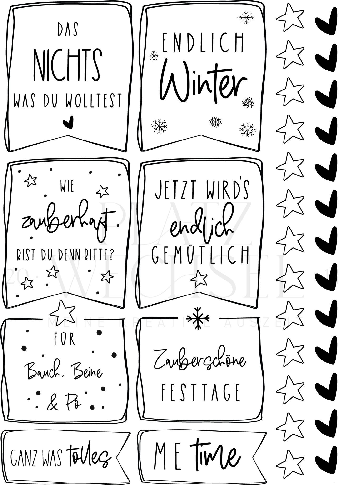 Easy RubOn Sticker | Rahmen | A5 Schwarz