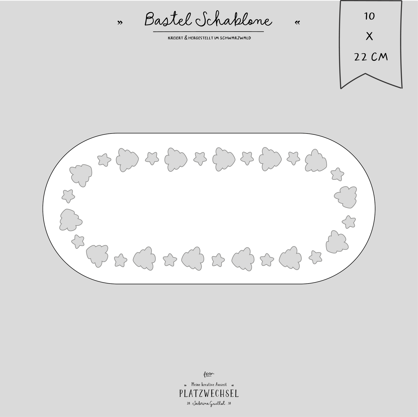Schablone I Tannen & Sterne I 10 x 22 cm