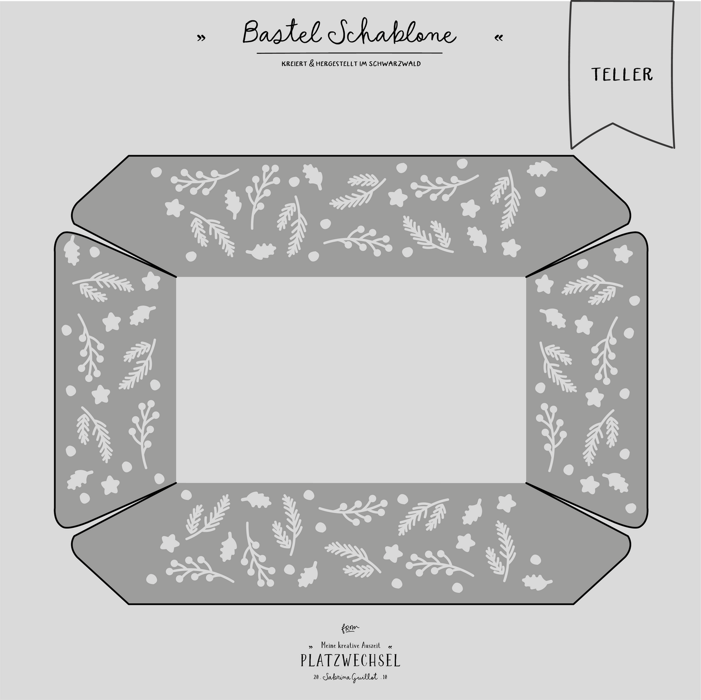 Schablone | Weihnachtsteller | A4