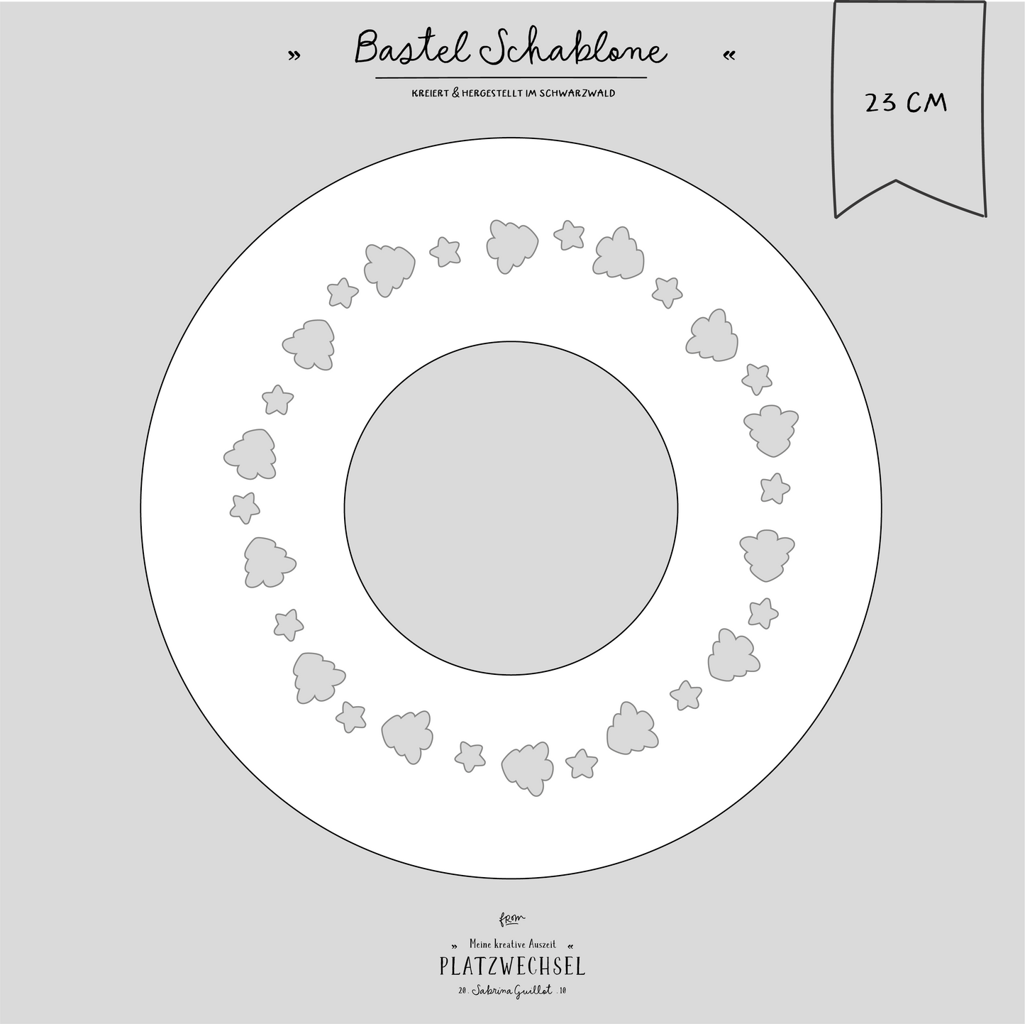Schablone I Tannen & Sterne I 23 cm