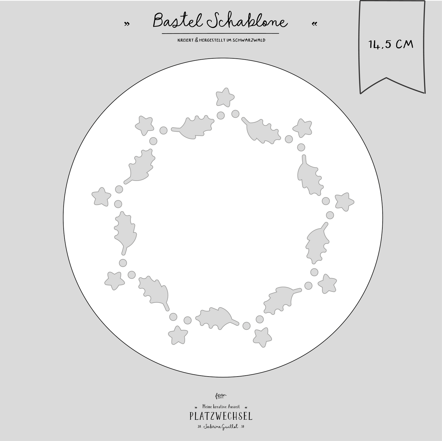 Schablone I Stechpalmenblätter I 14,5 cm