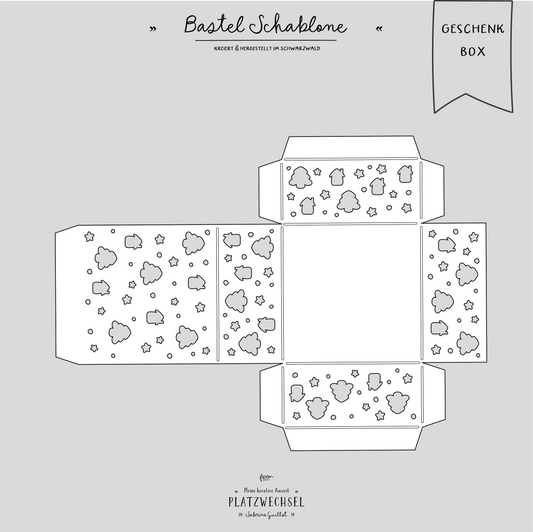 Schablone I Geschenkschachtel I Winterhaus