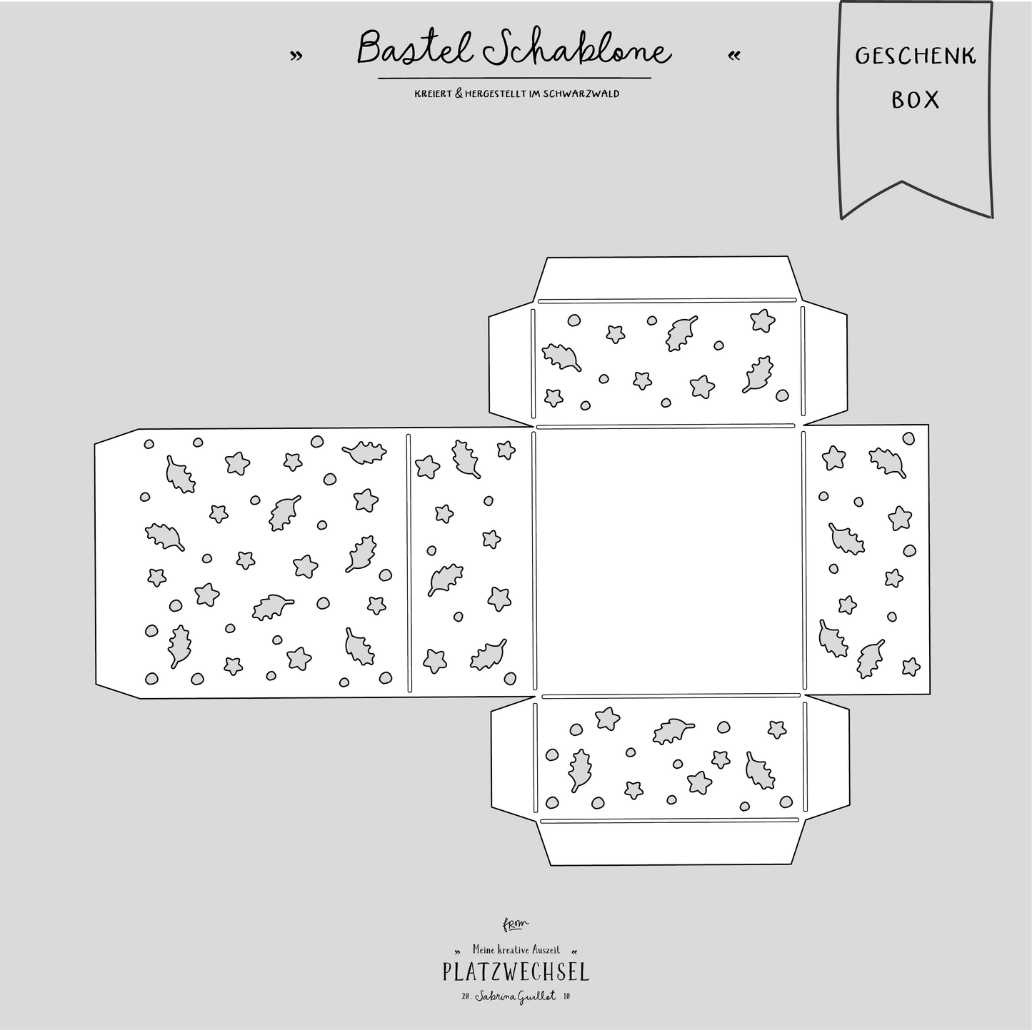 Schablone I Geschenkschachtel I Silberblatt