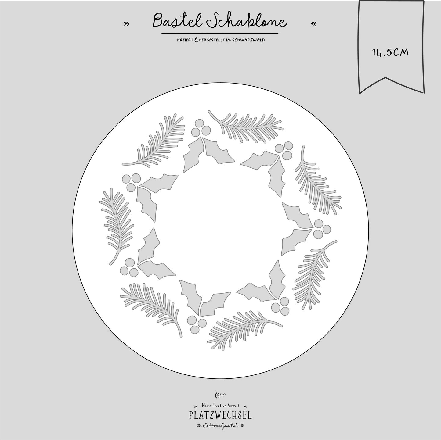 Schablone I Weihnachtszweige I 14,5 cm/ 15 cm