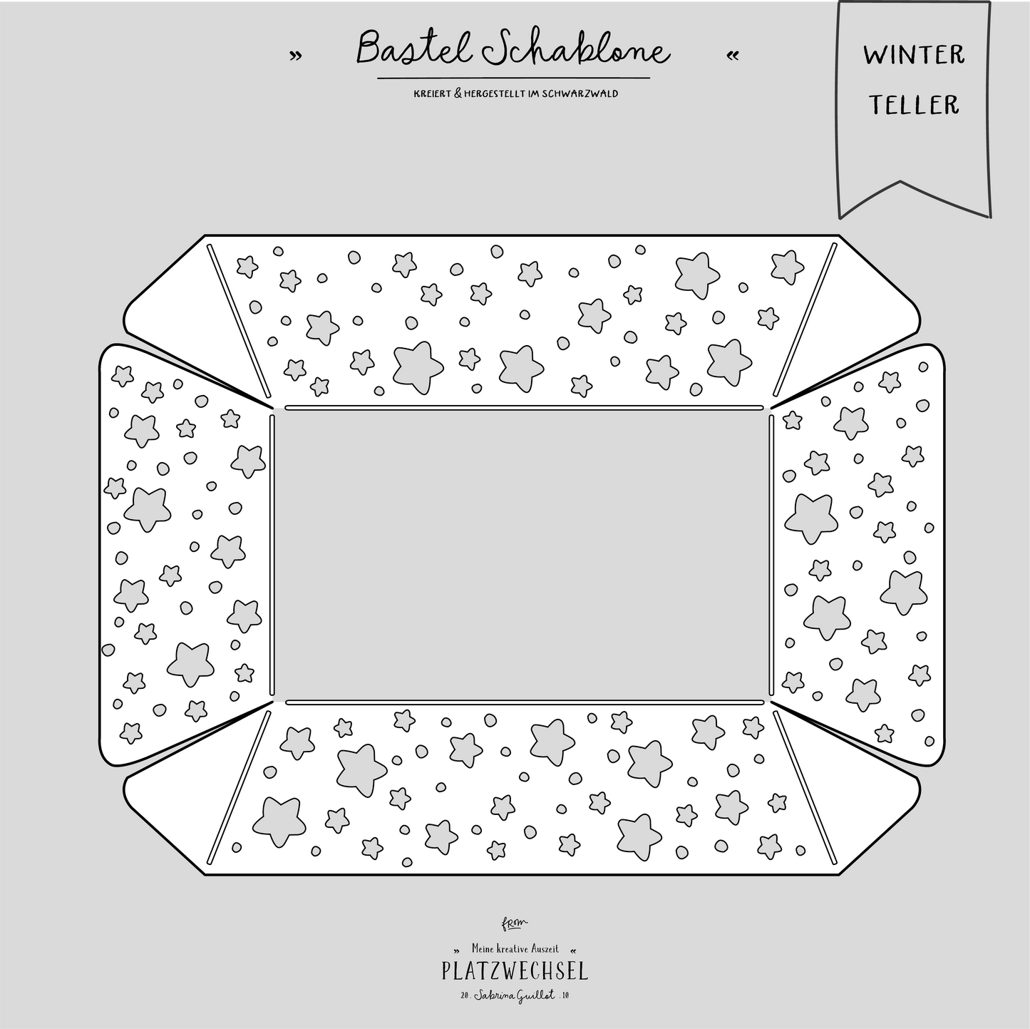 Schablone | Weihnachtsteller | Sterne A4