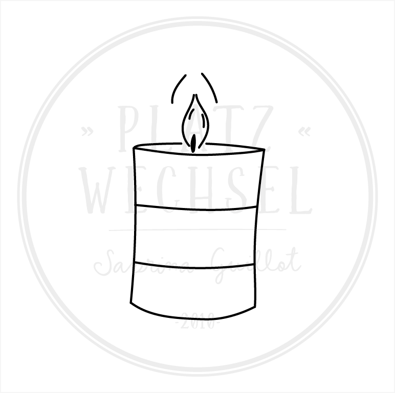 Holzstempel | "Kerze" | 3 x 3 cm
